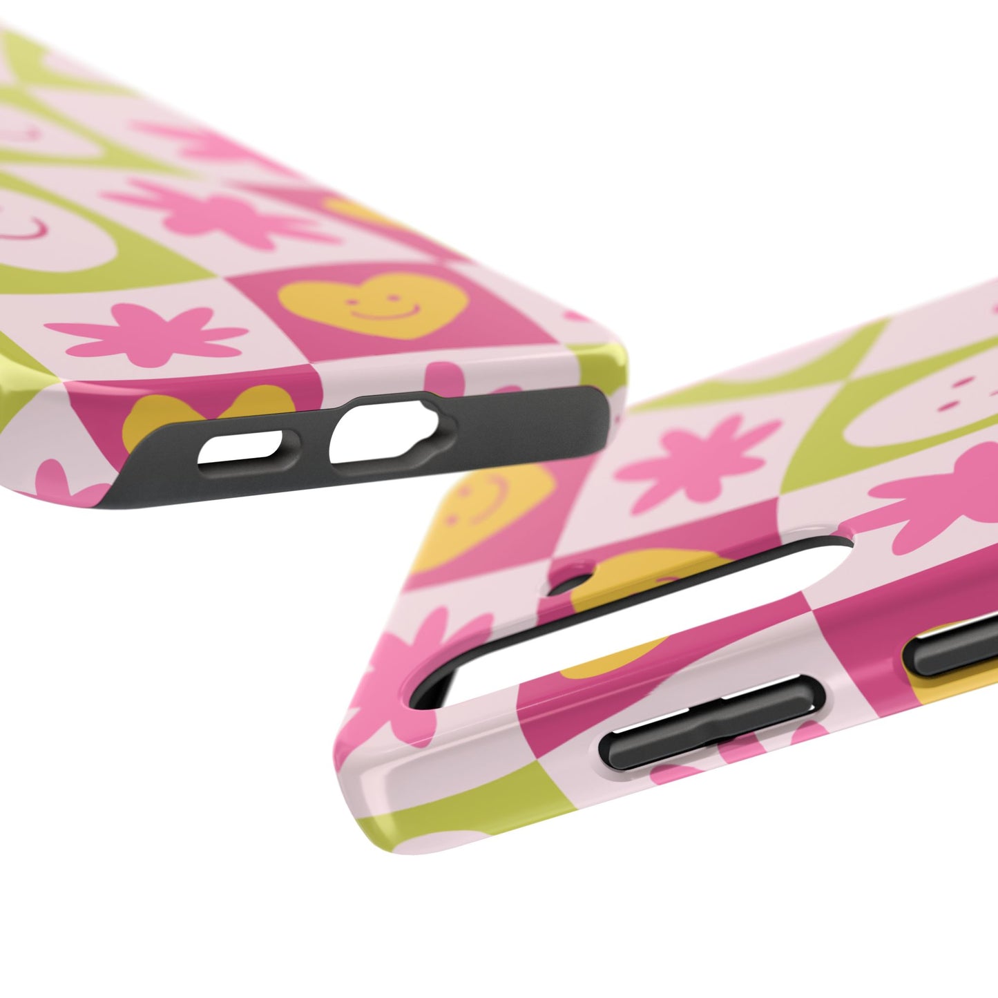 Colorful Smiley Pattern Tough Phone Cases, Playful Phone Covers, Fun Gifts for Friends, Cute Accessories, Vibrant and Durable