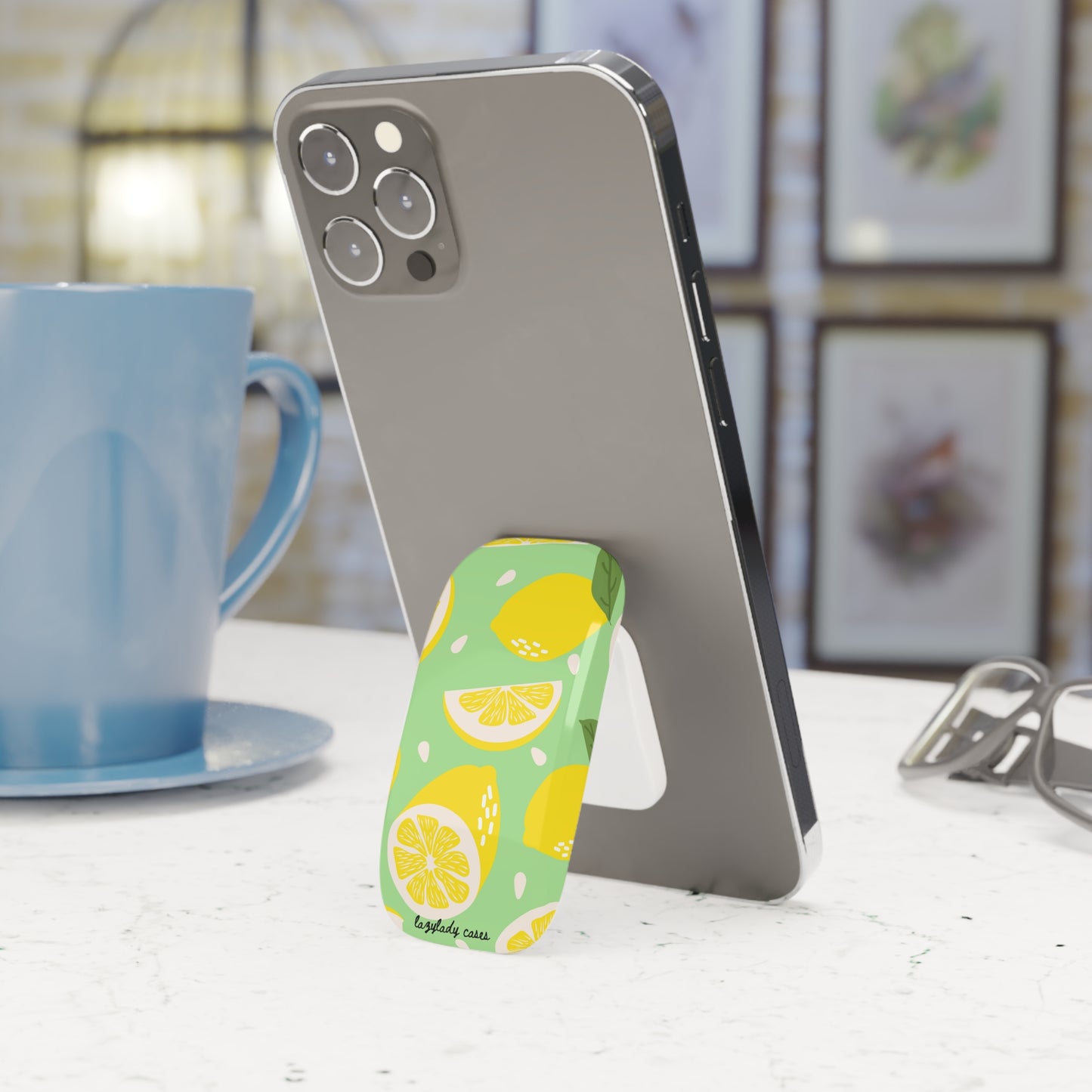 Lemon Pattern Phone Grip | Fun & Functional Smartphone Accessory