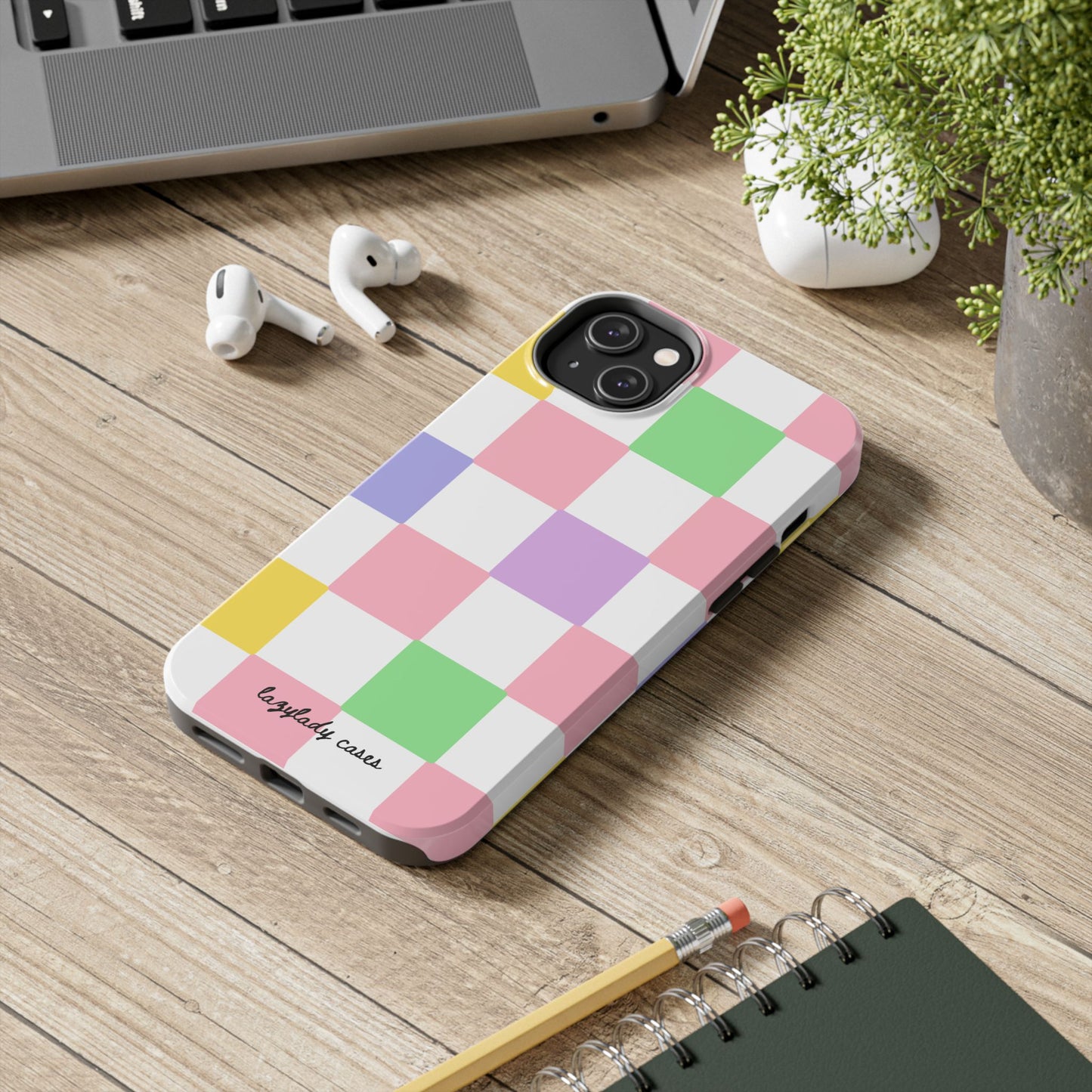 Colorful Checkerboard Tough Phone Case – Vibrant & Durable Protection