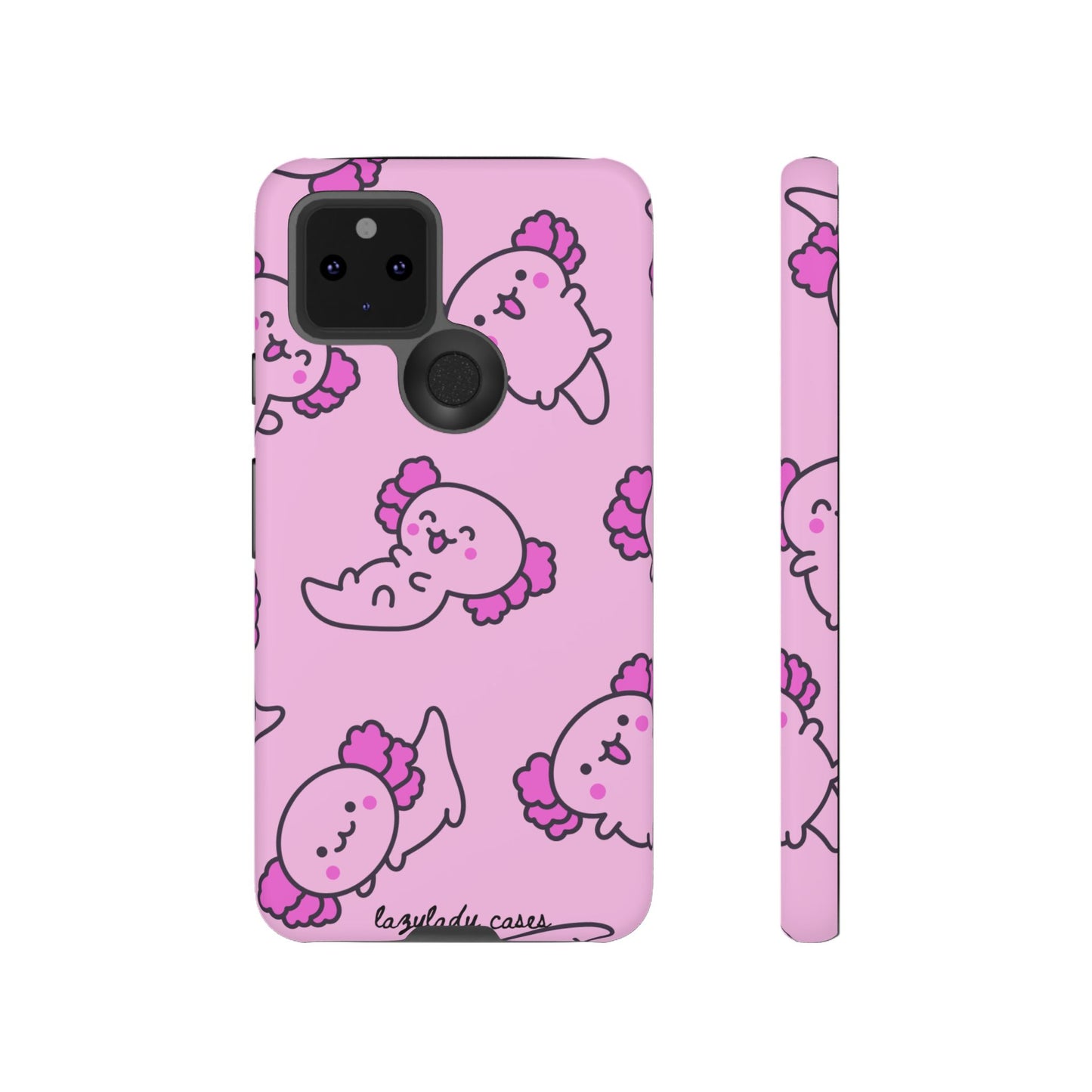 Cute Cartoon Axo Phone Case with Pink Sea Creatures Design