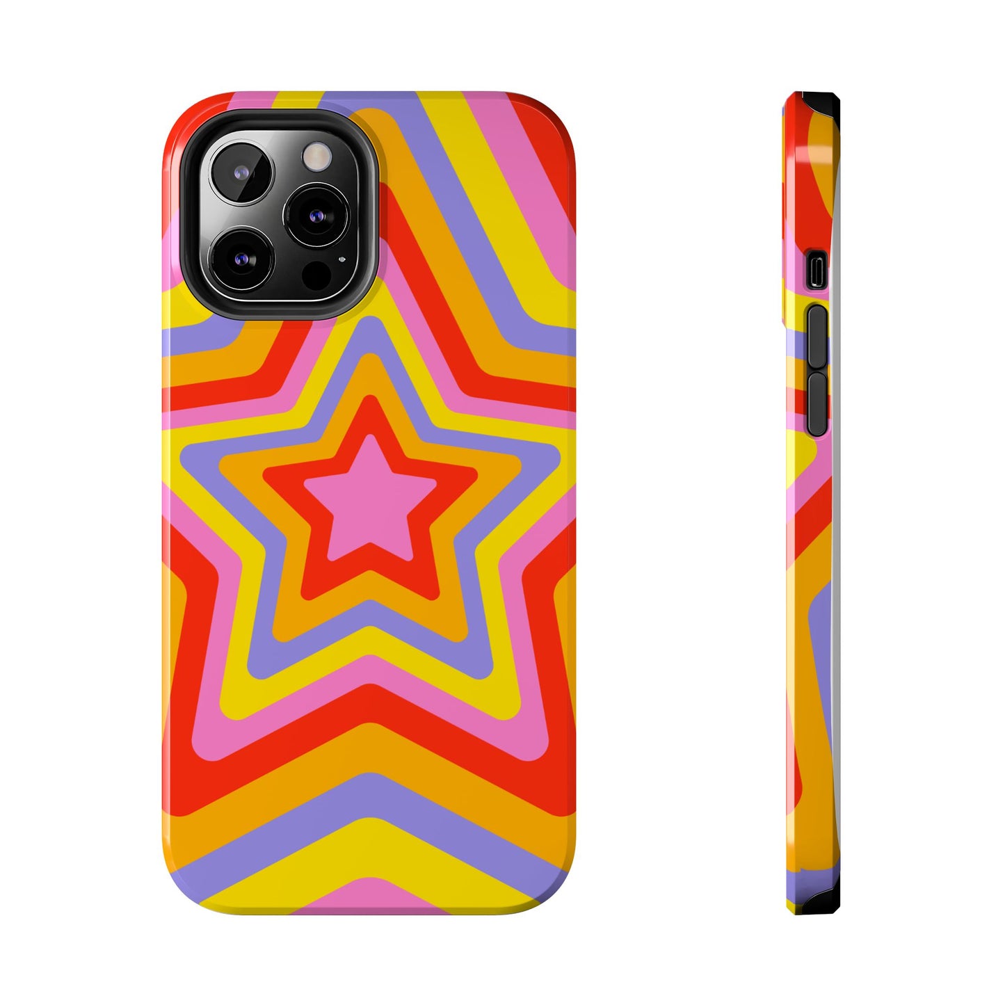 Colorful Star Pattern Tough Phone Cases | Durable Phone Cover, Unique Gifts, Trendy Accessories, Fun Tech Style
