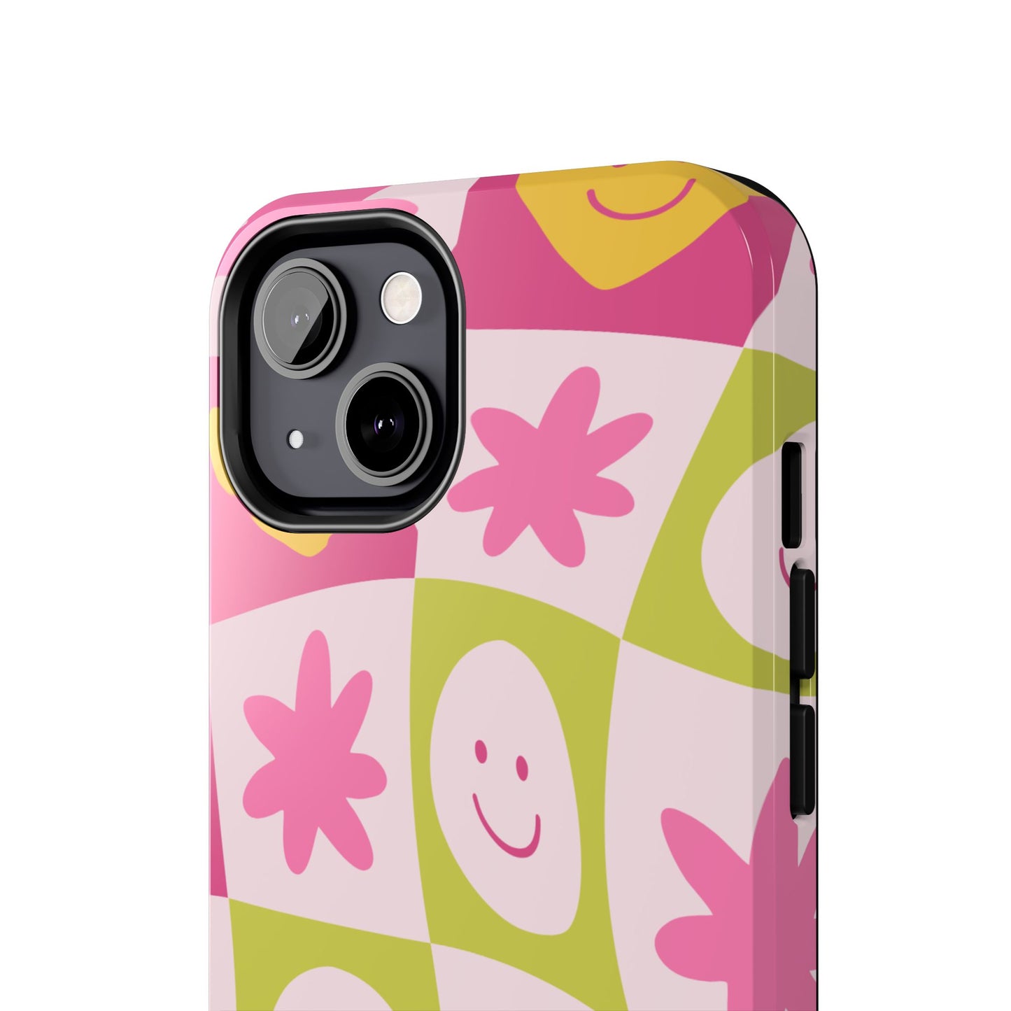 Colorful Smiley Pattern Tough Phone Cases, Playful Phone Covers, Fun Gifts for Friends, Cute Accessories, Vibrant and Durable