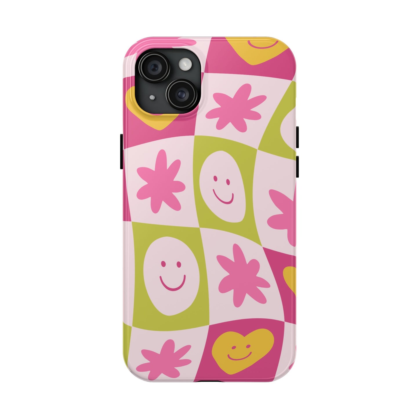 Colorful Smiley Pattern Tough Phone Cases, Playful Phone Covers, Fun Gifts for Friends, Cute Accessories, Vibrant and Durable