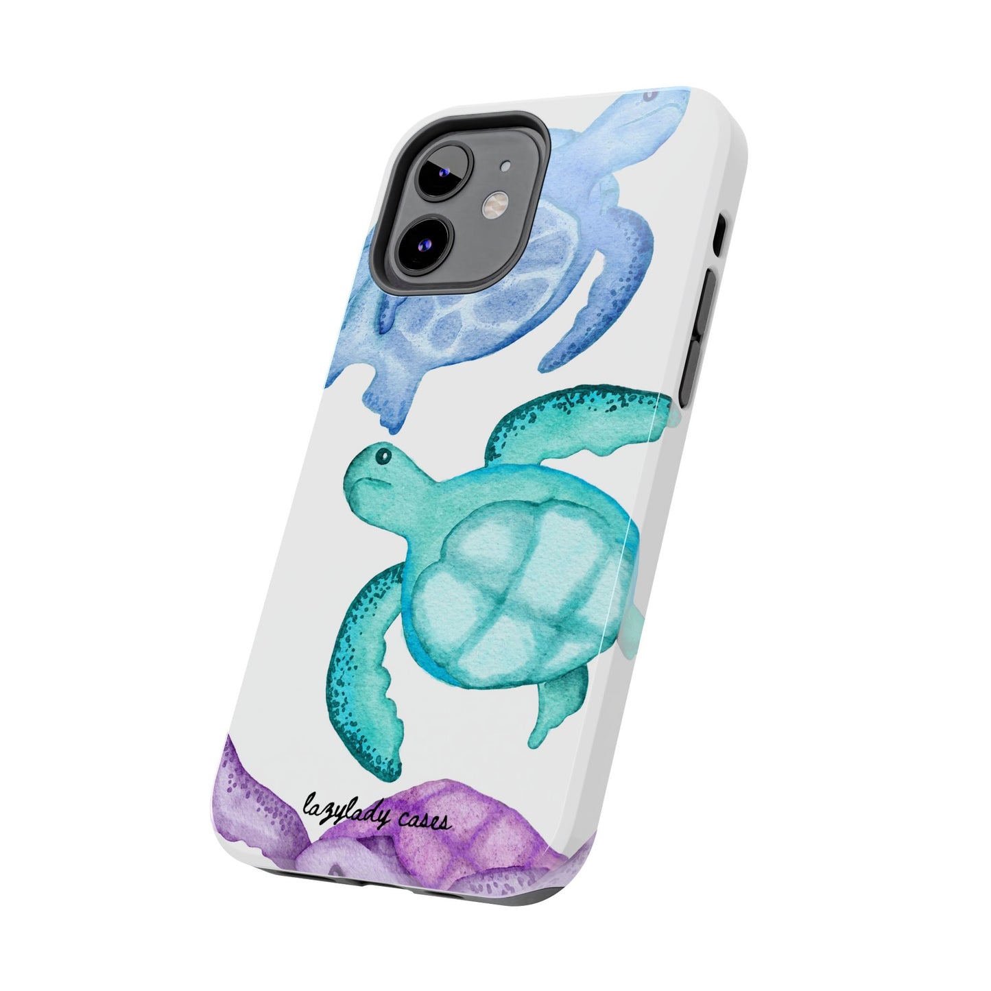 Ocean-Inspired Tough Phone Cases with Colorful Turtles