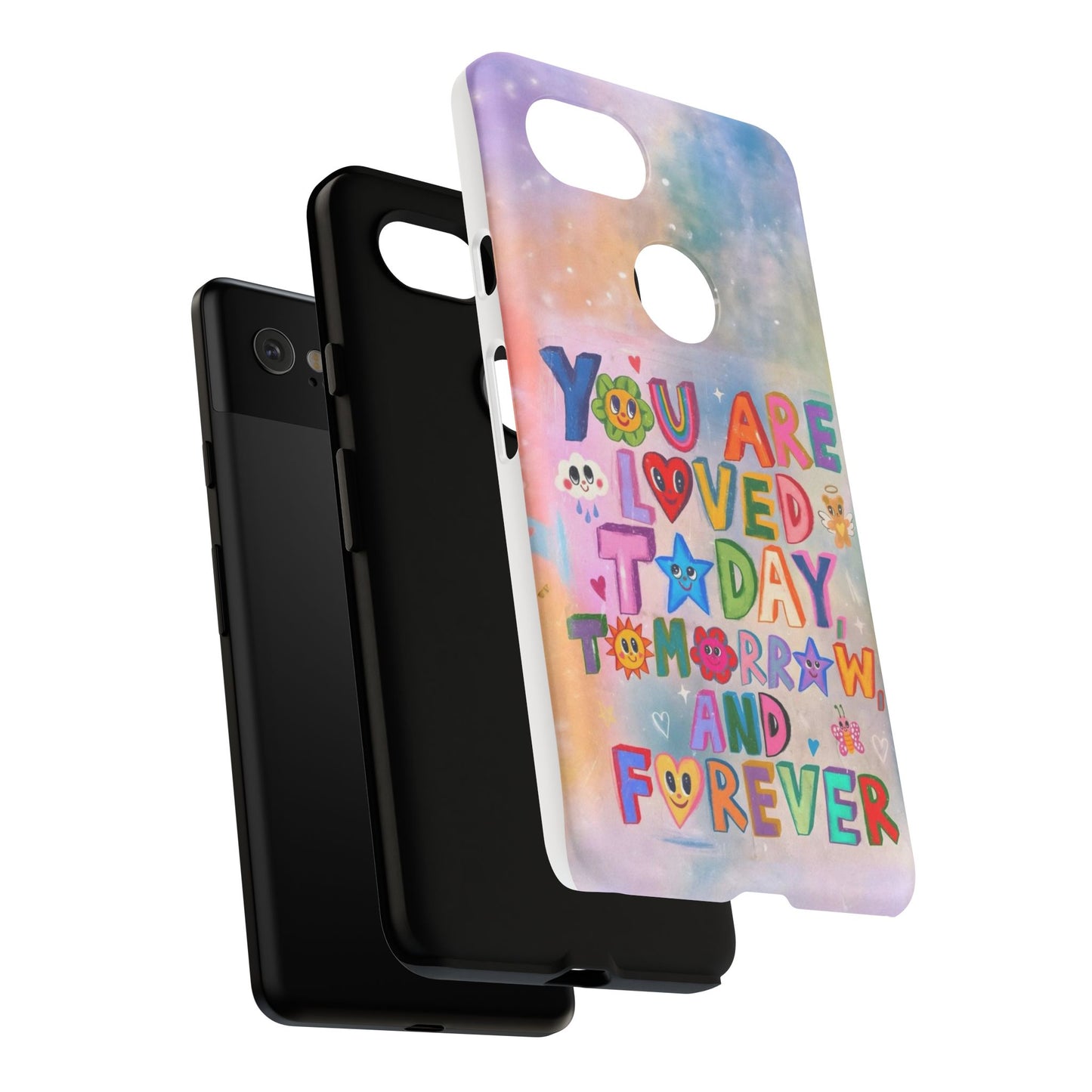Colorful Phone Case with Positive Affirmations, Inspirational Phone Shell, Cute Gift for Teens, Motivational Tech Accessory, I Love You Case