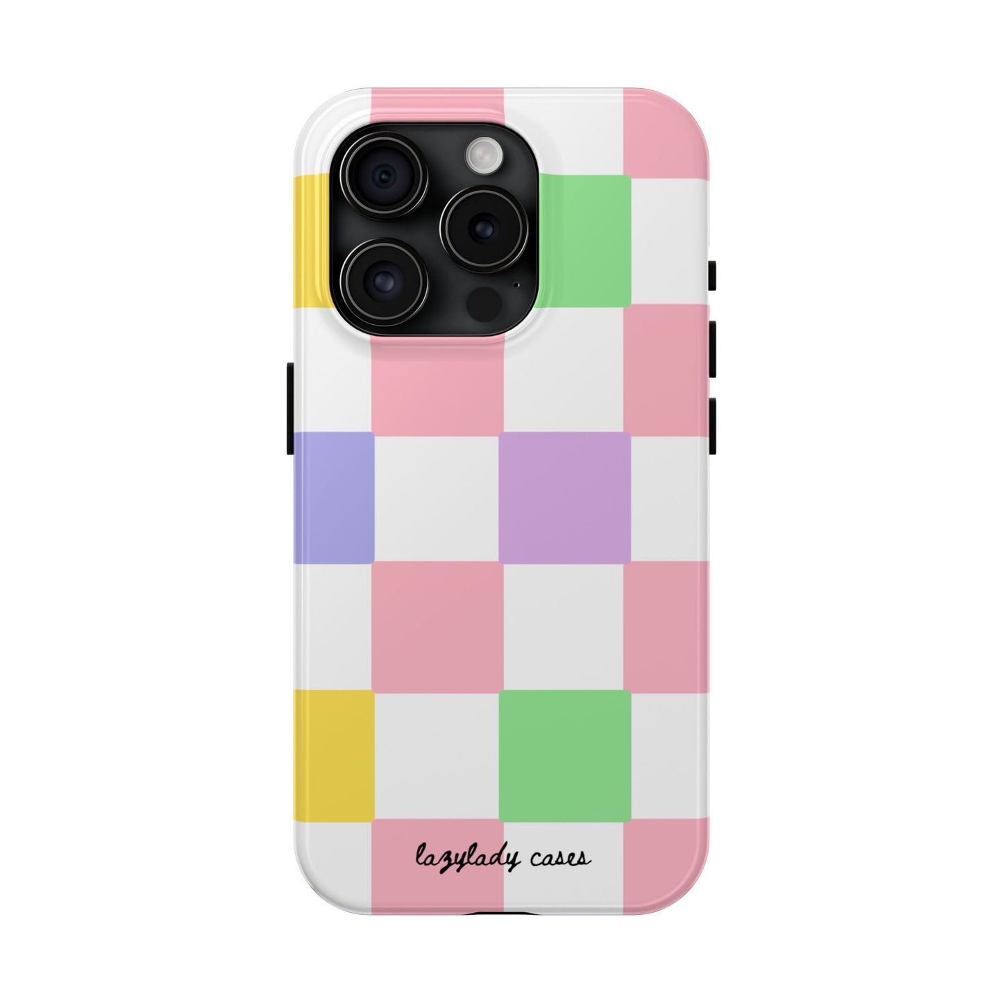 Colorful Checkerboard Tough Phone Case – Vibrant & Durable Protection