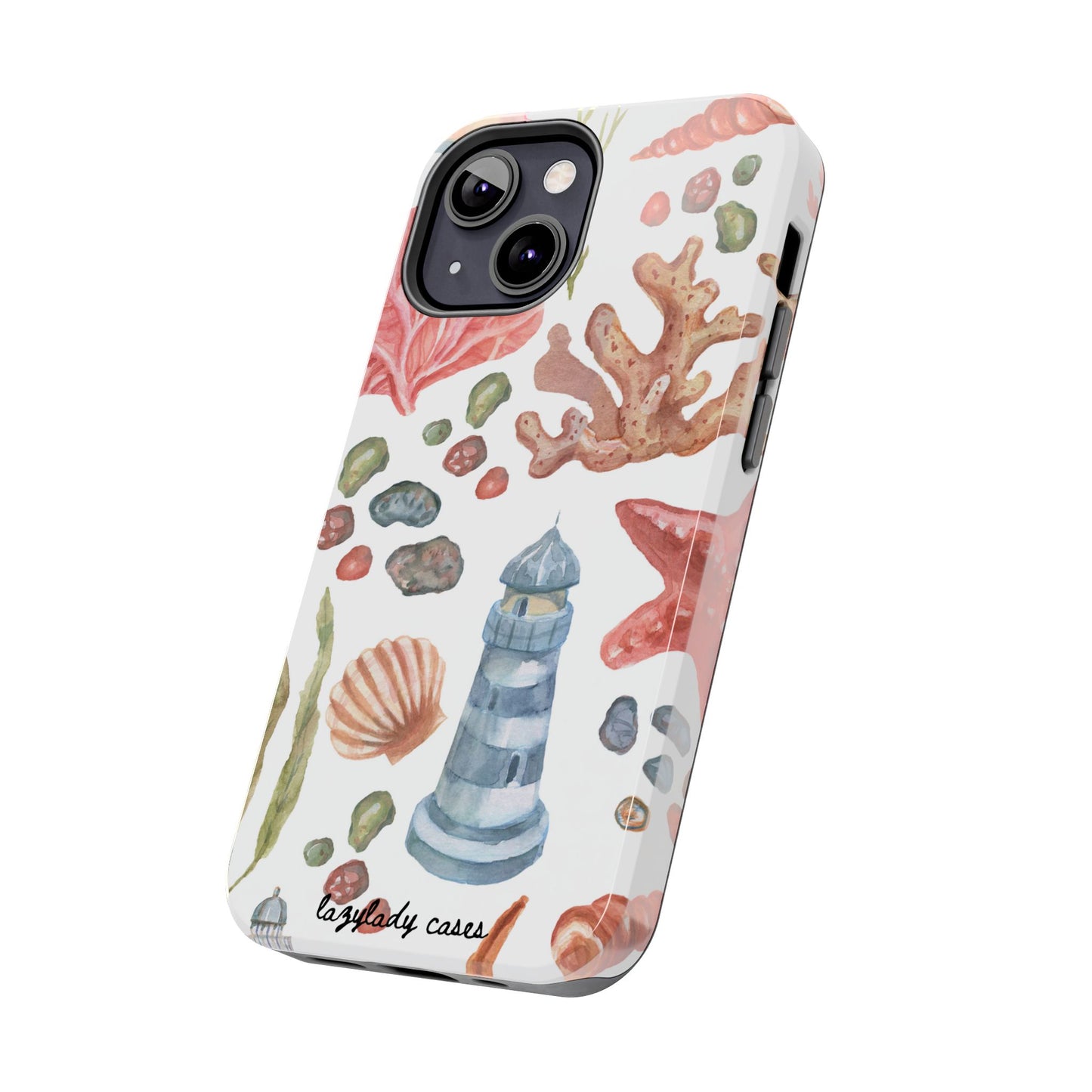 Coastal Art Tough Phone Cases - Stylish Beach Vibes with Lighthouse Design