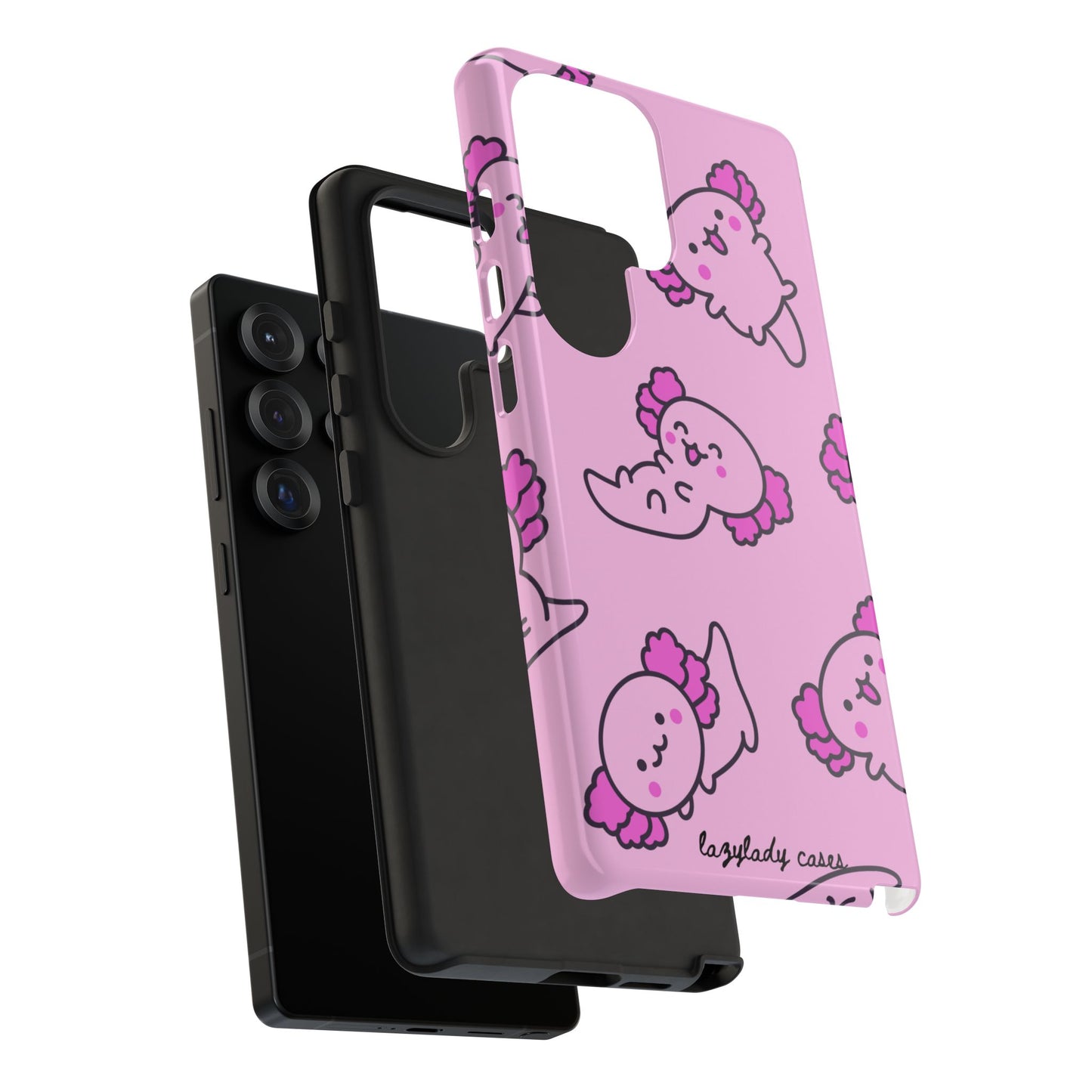 Cute Cartoon Axo Phone Case with Pink Sea Creatures Design
