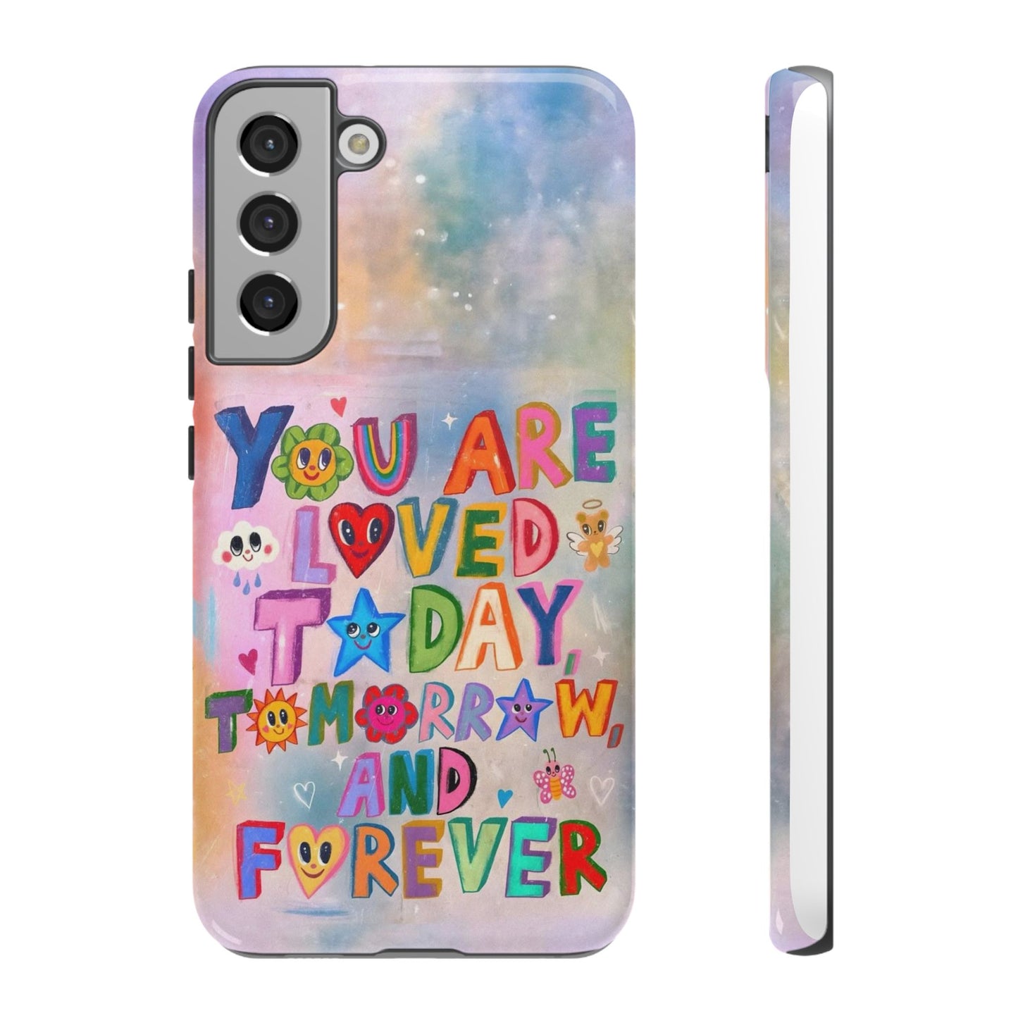Colorful Phone Case with Positive Affirmations, Inspirational Phone Shell, Cute Gift for Teens, Motivational Tech Accessory, I Love You Case