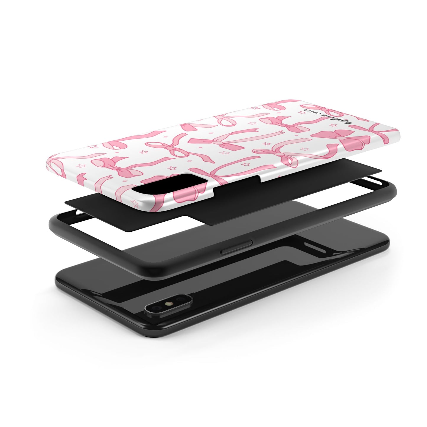 Cute Pink Bow Tough Phone Case - Stylish and Durable Protection
