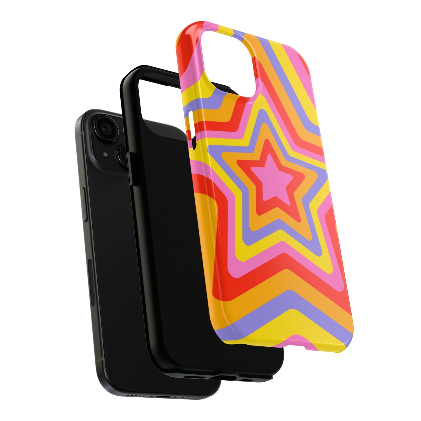 Colorful Star Pattern Tough Phone Cases | Durable Phone Cover, Unique Gifts, Trendy Accessories, Fun Tech Style