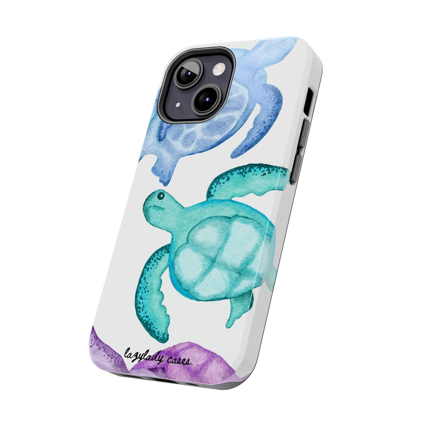 Ocean-Inspired Tough Phone Cases with Colorful Turtles