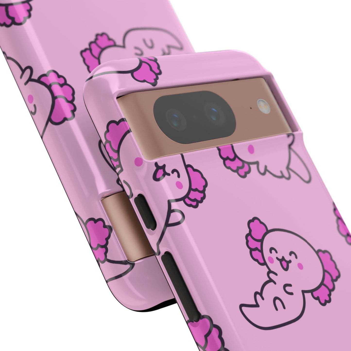 Cute Cartoon Axo Phone Case with Pink Sea Creatures Design