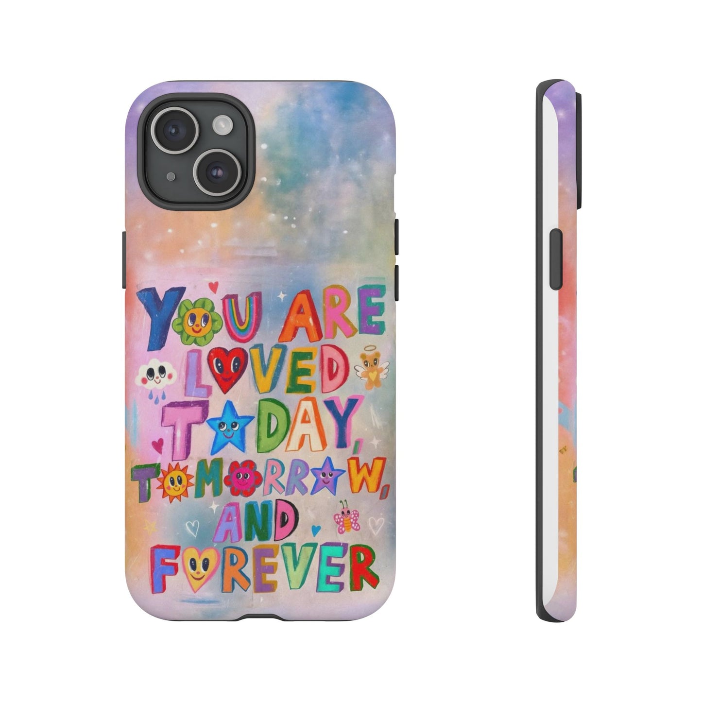 Colorful Phone Case with Positive Affirmations, Inspirational Phone Shell, Cute Gift for Teens, Motivational Tech Accessory, I Love You Case