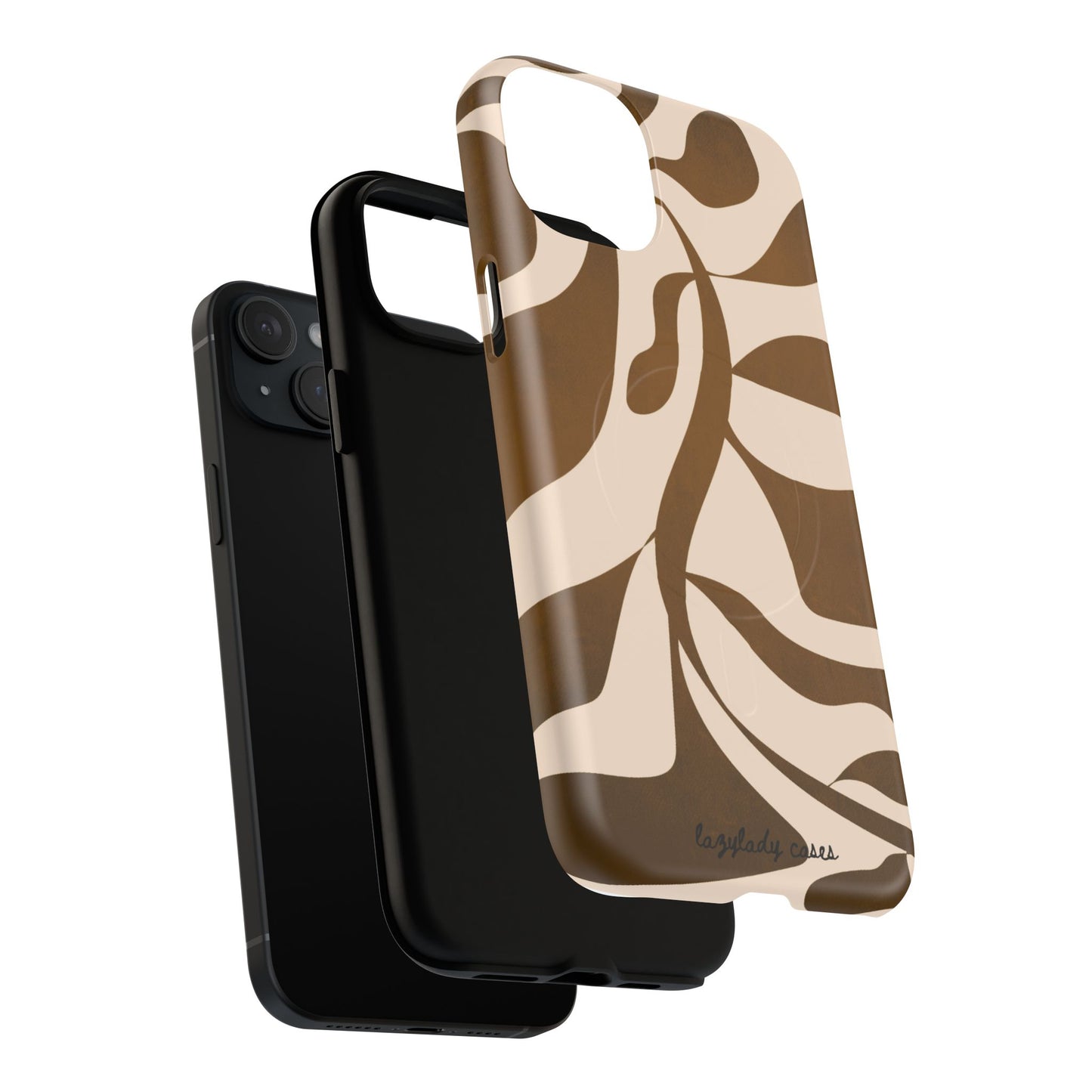 Brown Bonnet Stylish Tough Magnetic Phone Case - Trendy Abstract Design