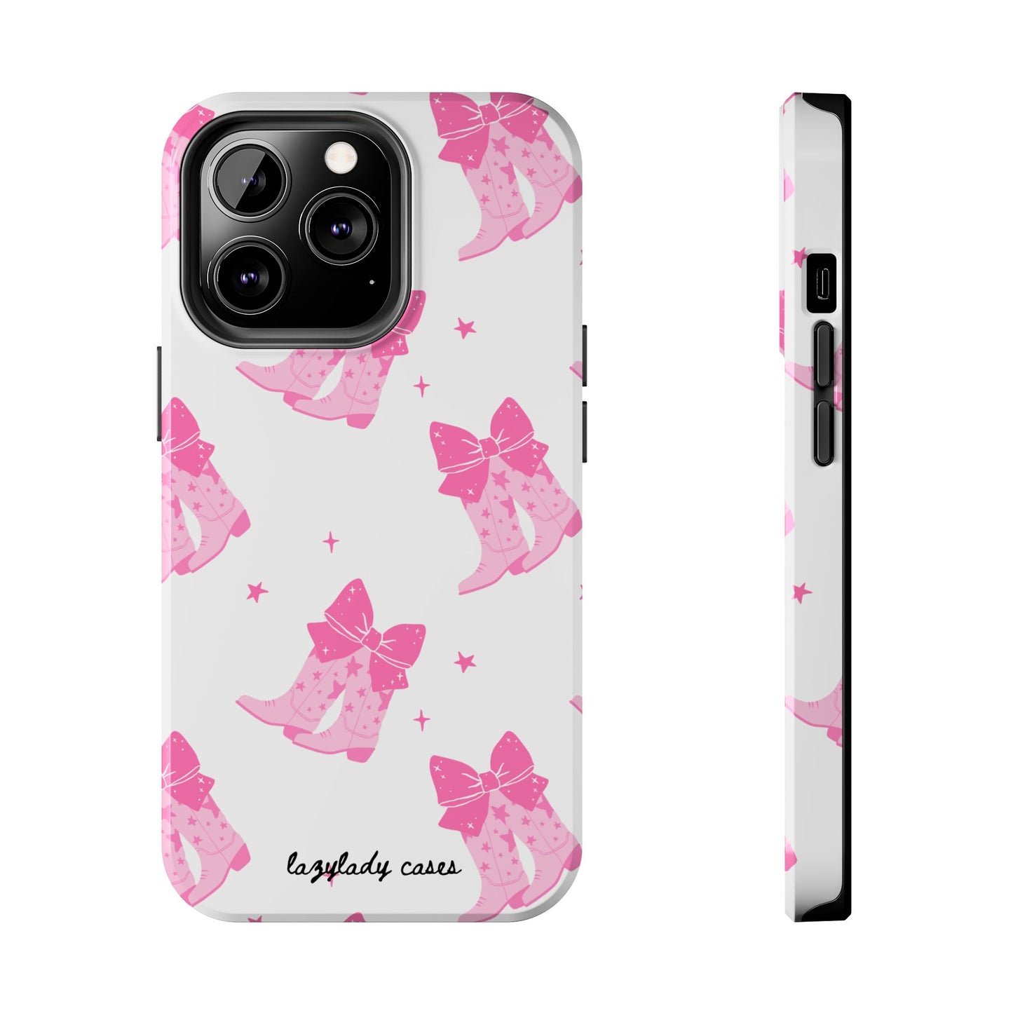 Pink Cowgirl Tough Phone Case - Trendy Protection with Bow Design