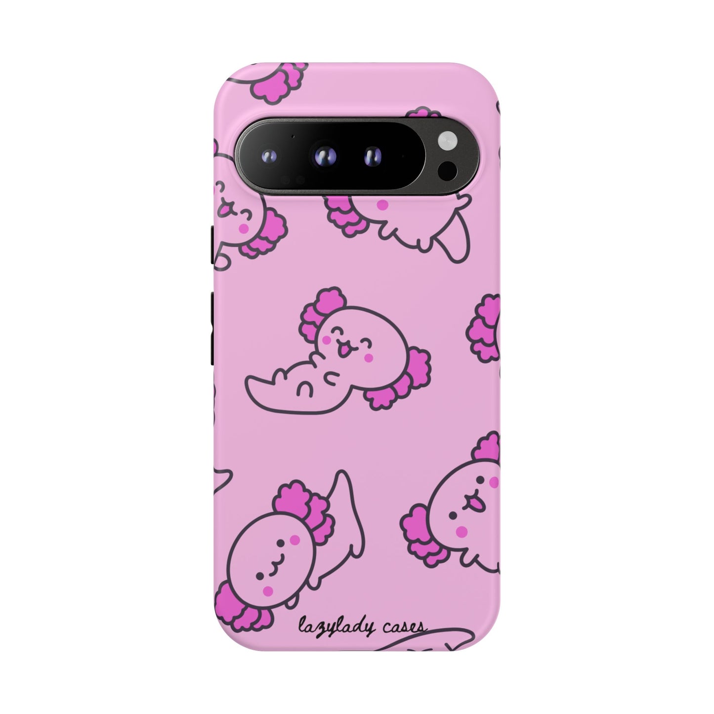 Cute Cartoon Axo Phone Case with Pink Sea Creatures Design