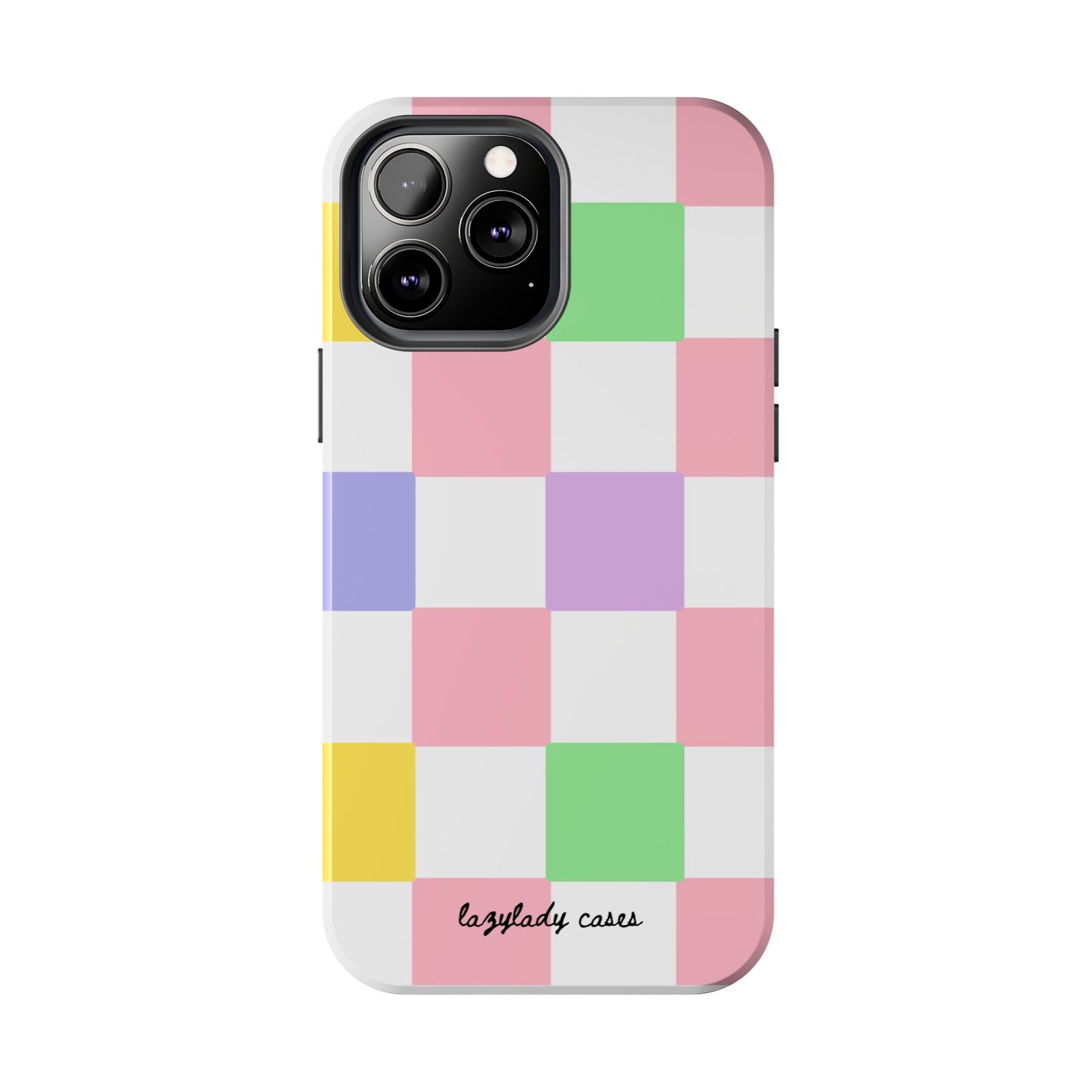 Colorful Checkerboard Tough Phone Case – Vibrant & Durable Protection