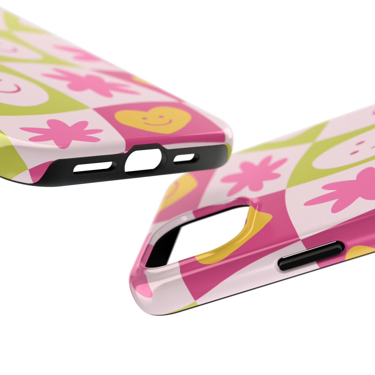 Colorful Smiley Pattern Tough Phone Cases, Playful Phone Covers, Fun Gifts for Friends, Cute Accessories, Vibrant and Durable