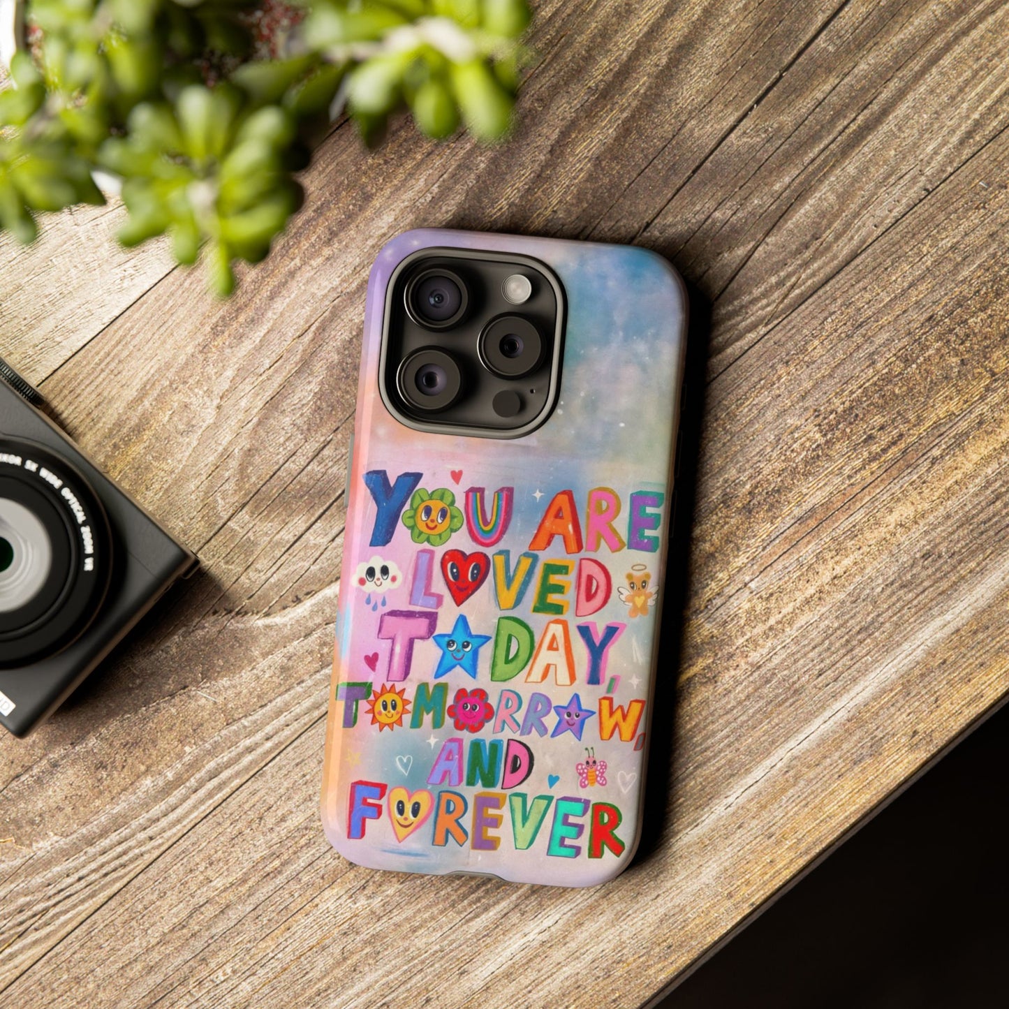 Colorful Phone Case with Positive Affirmations, Inspirational Phone Shell, Cute Gift for Teens, Motivational Tech Accessory, I Love You Case