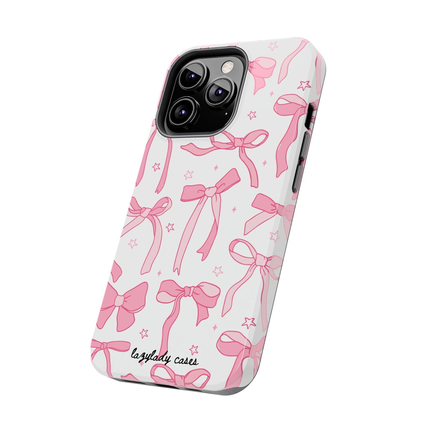 Cute Pink Bow Tough Phone Case - Stylish and Durable Protection