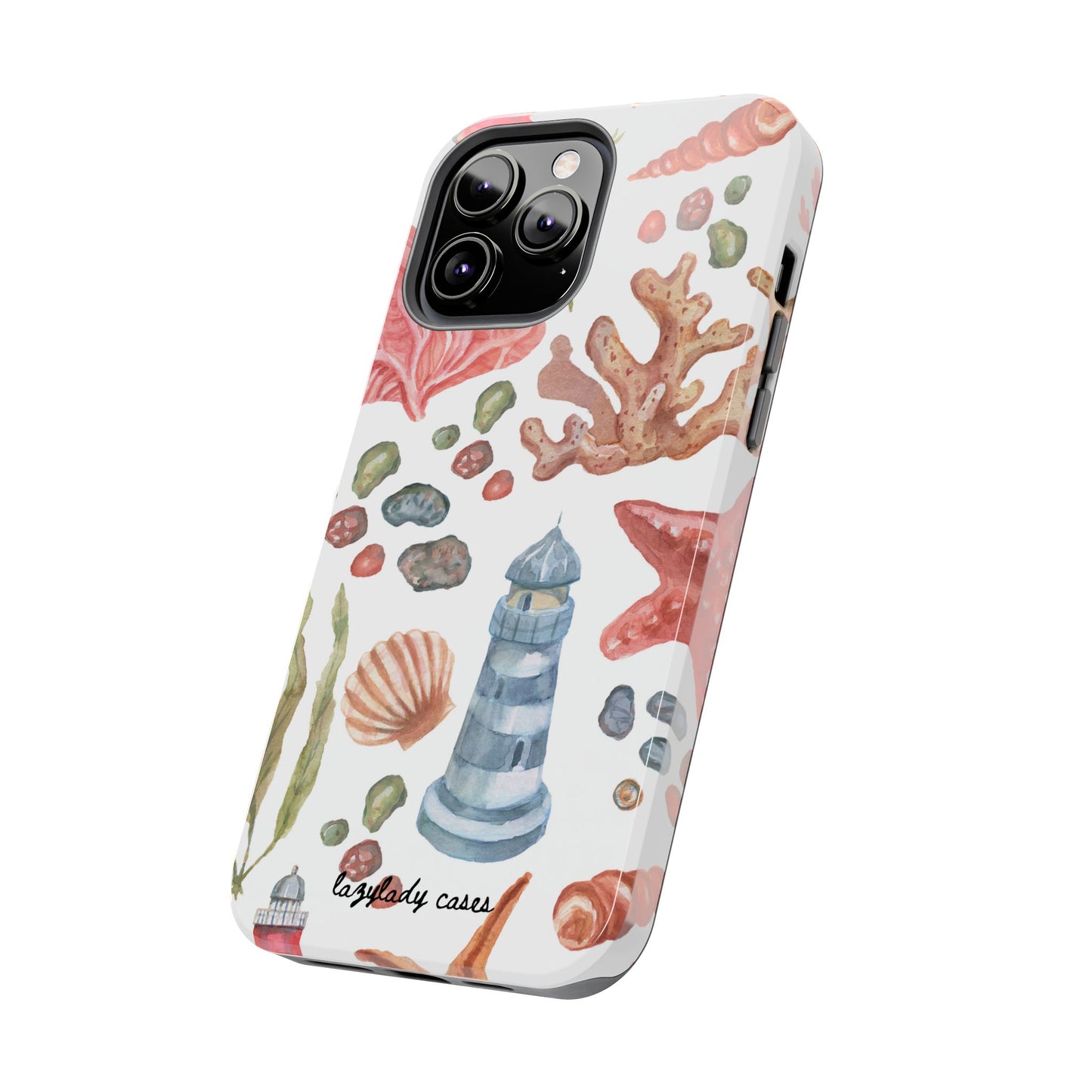 Coastal Art Tough Phone Cases - Stylish Beach Vibes with Lighthouse Design