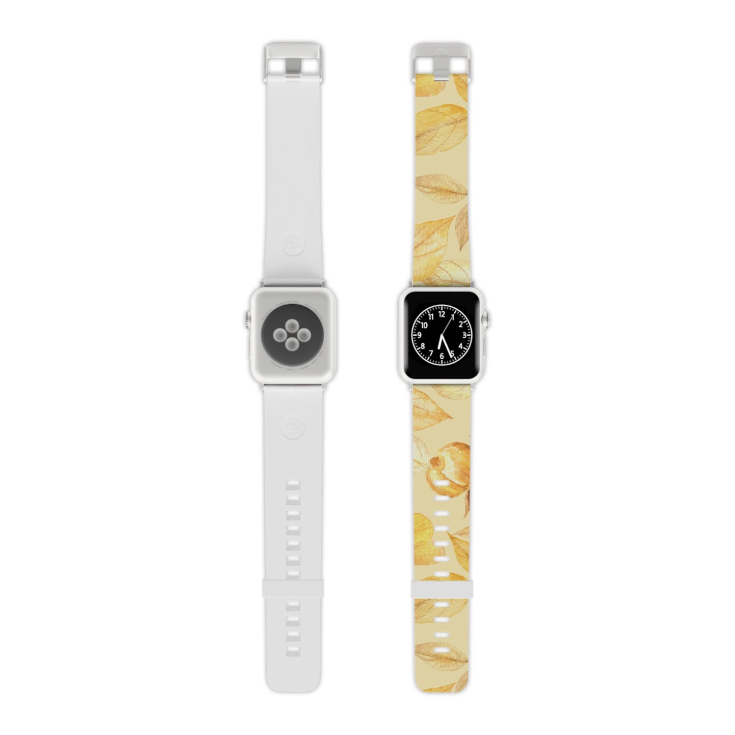 Yellow Dusk Apple Watch Band - Elegant Design with Leaf Patterns