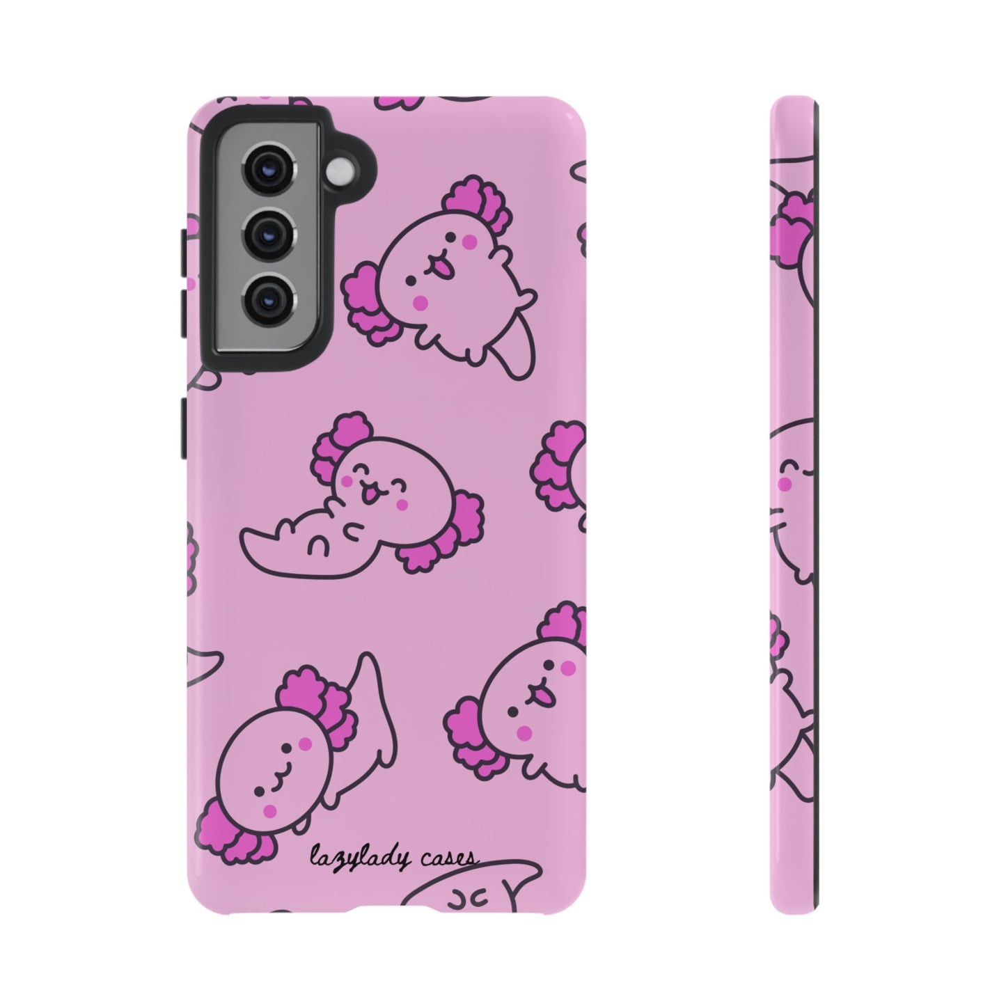 Cute Cartoon Axo Phone Case with Pink Sea Creatures Design