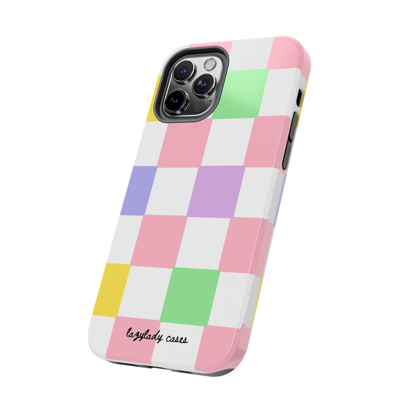 Colorful Checkerboard Tough Phone Case – Vibrant & Durable Protection