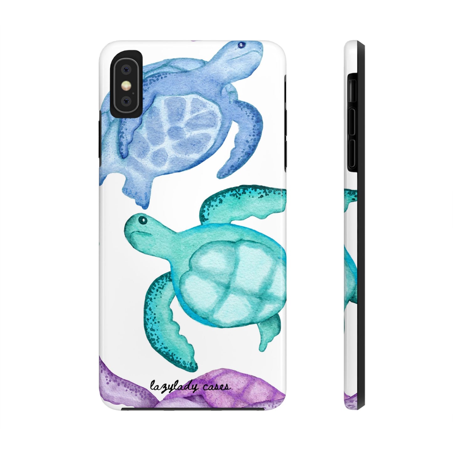 Ocean-Inspired Tough Phone Cases with Colorful Turtles