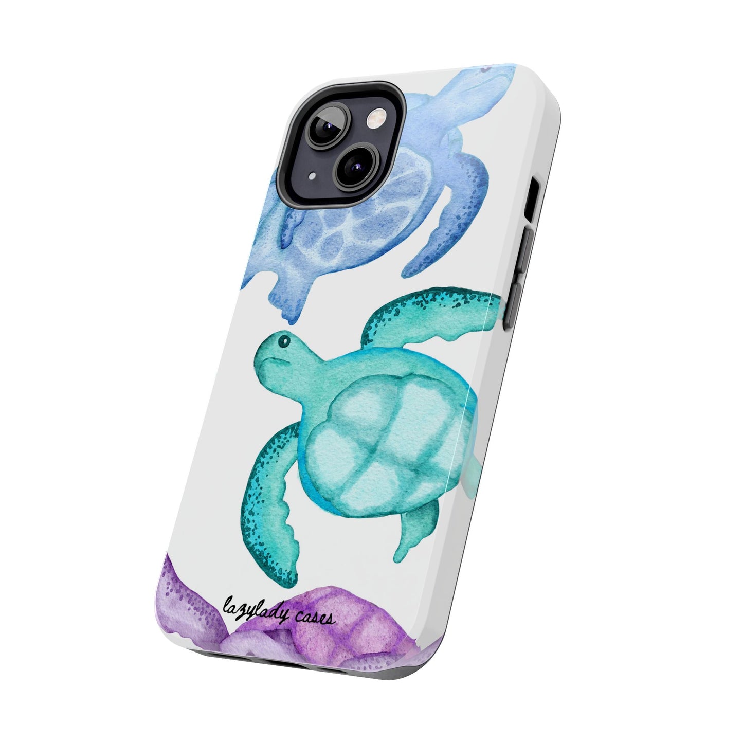 Ocean-Inspired Tough Phone Cases with Colorful Turtles