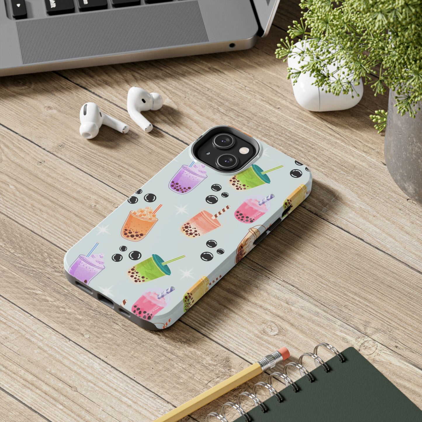 Colorful Boba Tea Phone Case, Tough Phone Cases for Drink Lovers, Cute Phone Accessory, Fun Gifts for Friends, Summer Vibes