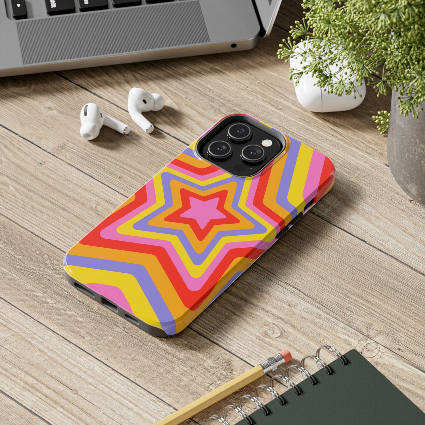 Colorful Star Pattern Tough Phone Cases | Durable Phone Cover, Unique Gifts, Trendy Accessories, Fun Tech Style