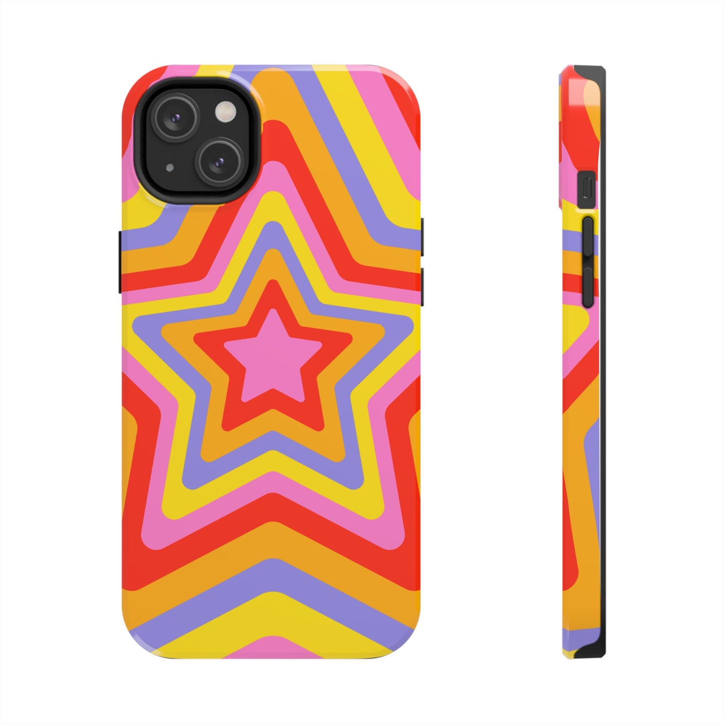 Colorful Star Pattern Tough Phone Cases | Durable Phone Cover, Unique Gifts, Trendy Accessories, Fun Tech Style