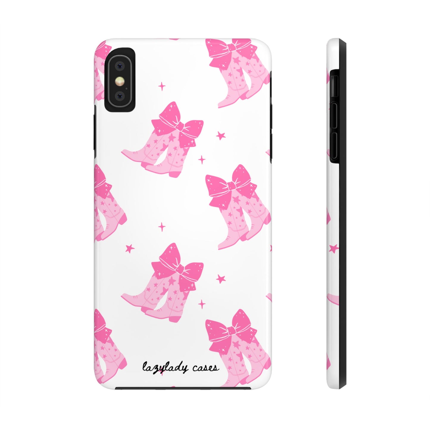 Pink Cowgirl Tough Phone Case - Trendy Protection with Bow Design