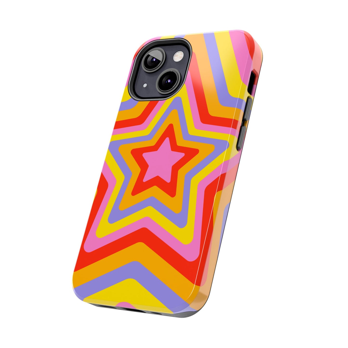Colorful Star Pattern Tough Phone Cases | Durable Phone Cover, Unique Gifts, Trendy Accessories, Fun Tech Style
