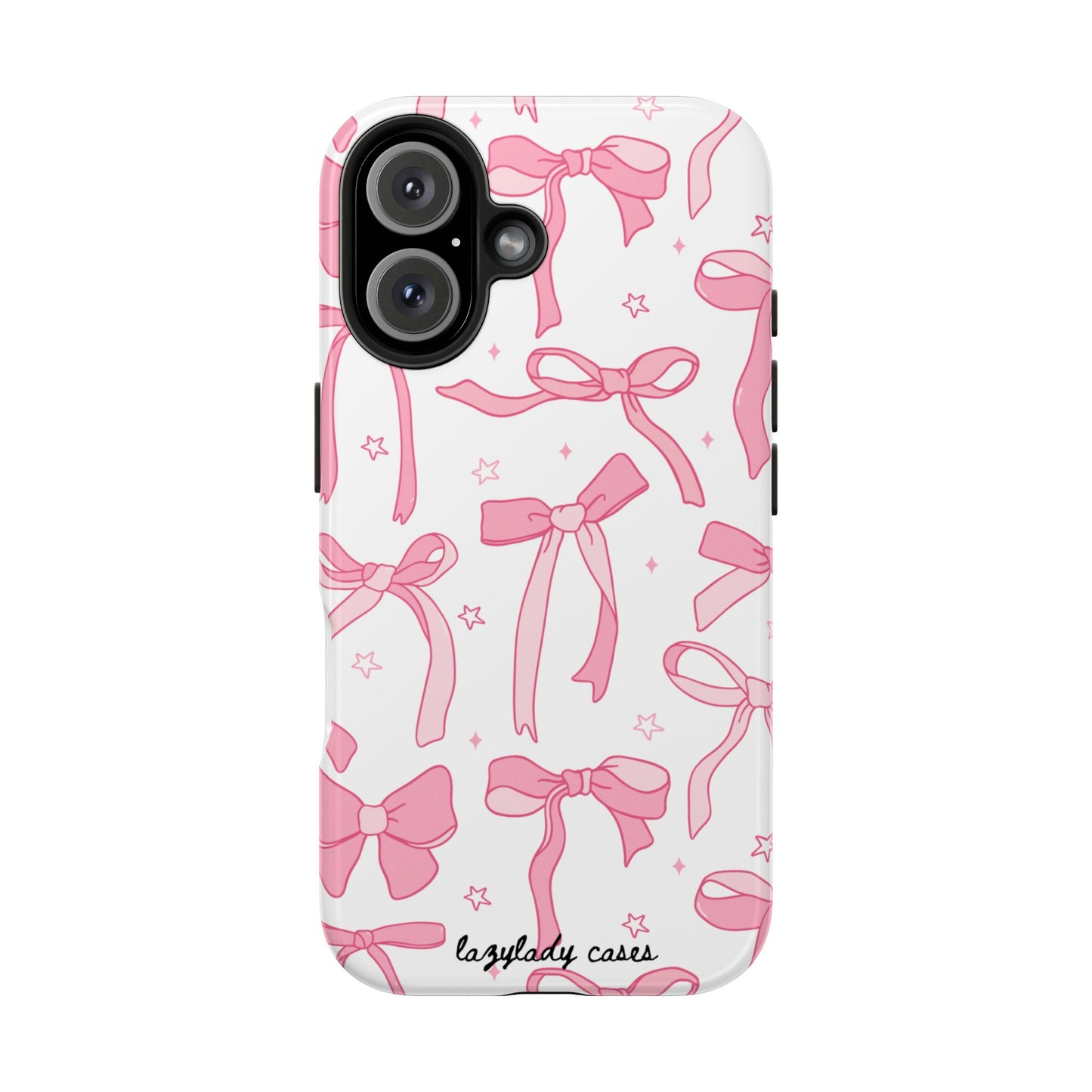 Cute Pink Bow Tough Phone Case - Stylish and Durable Protection
