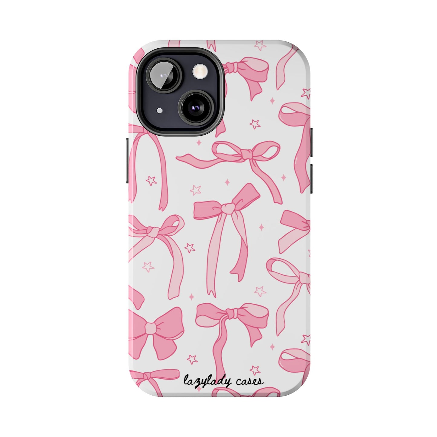 Cute Pink Bow Tough Phone Case - Stylish and Durable Protection