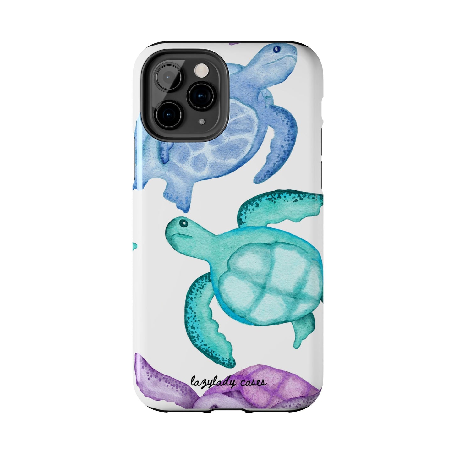 Ocean-Inspired Tough Phone Cases with Colorful Turtles