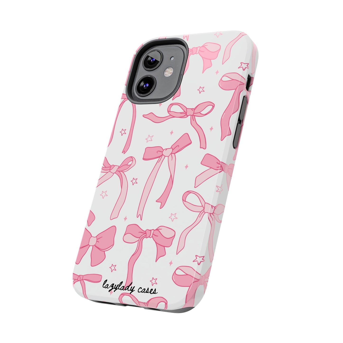 Cute Pink Bow Tough Phone Case - Stylish and Durable Protection