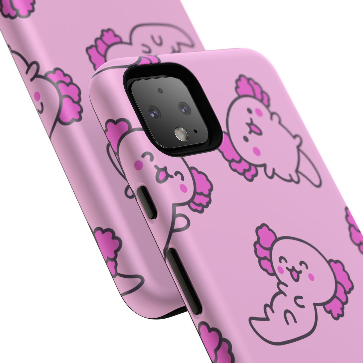 Cute Cartoon Axo Phone Case with Pink Sea Creatures Design
