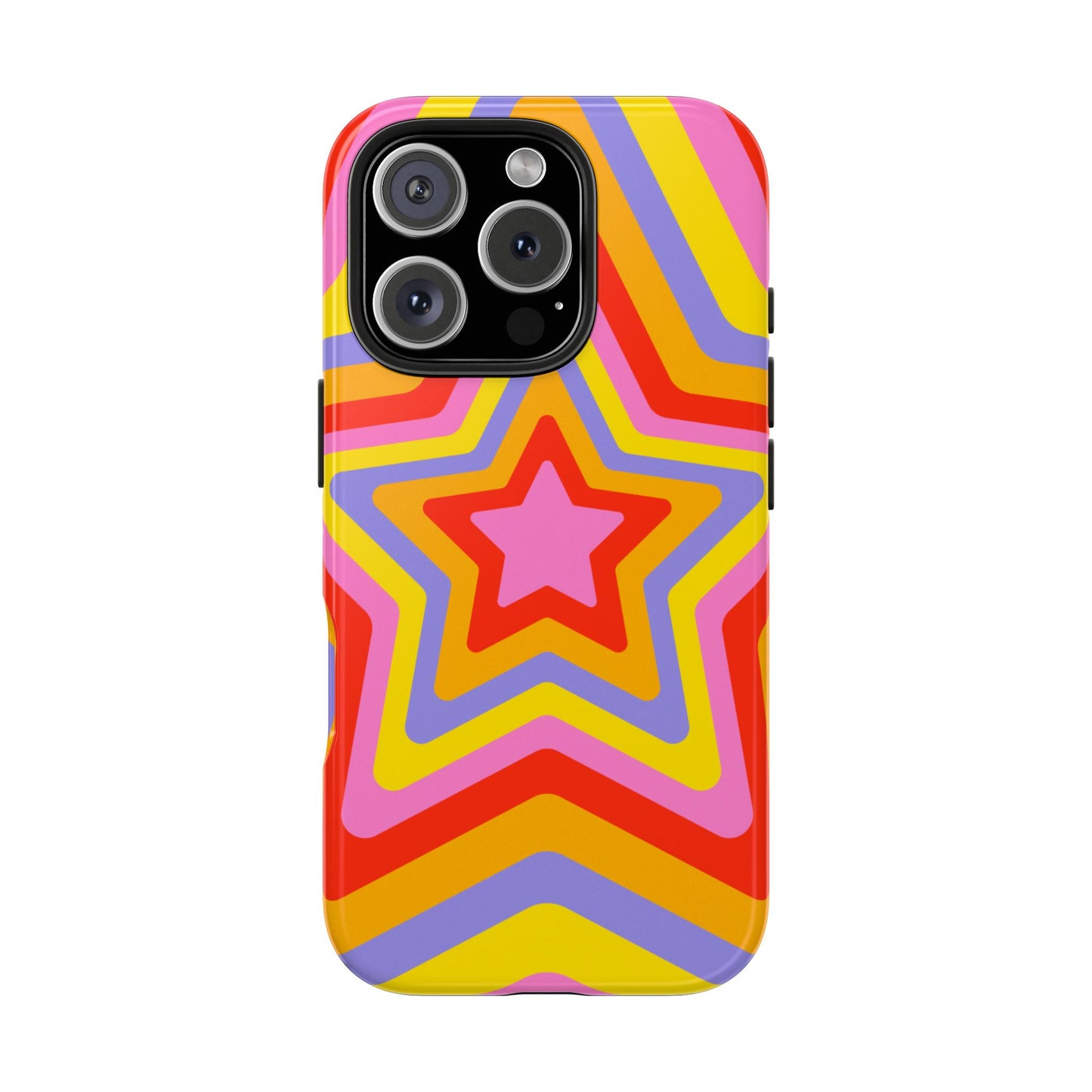 Colorful Star Pattern Tough Phone Cases | Durable Phone Cover, Unique Gifts, Trendy Accessories, Fun Tech Style