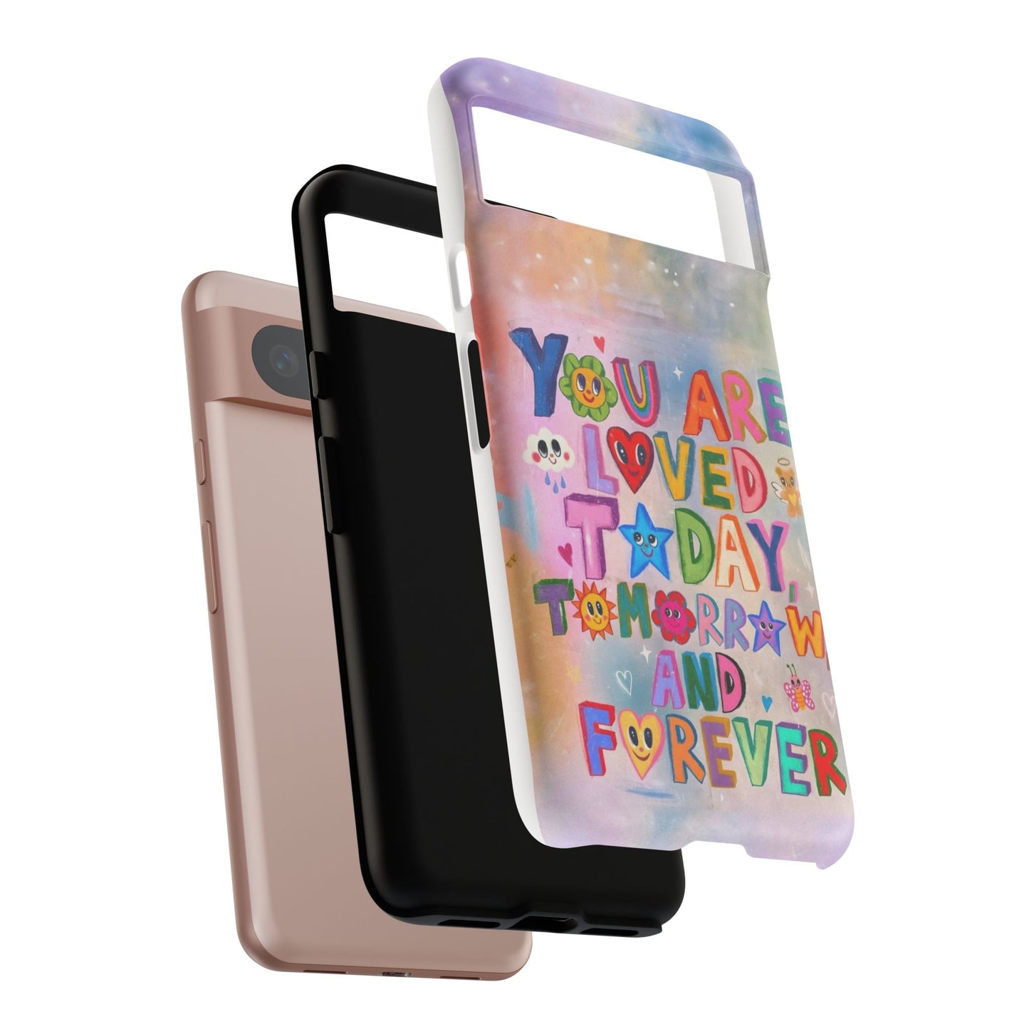 Colorful Phone Case with Positive Affirmations, Inspirational Phone Shell, Cute Gift for Teens, Motivational Tech Accessory, I Love You Case