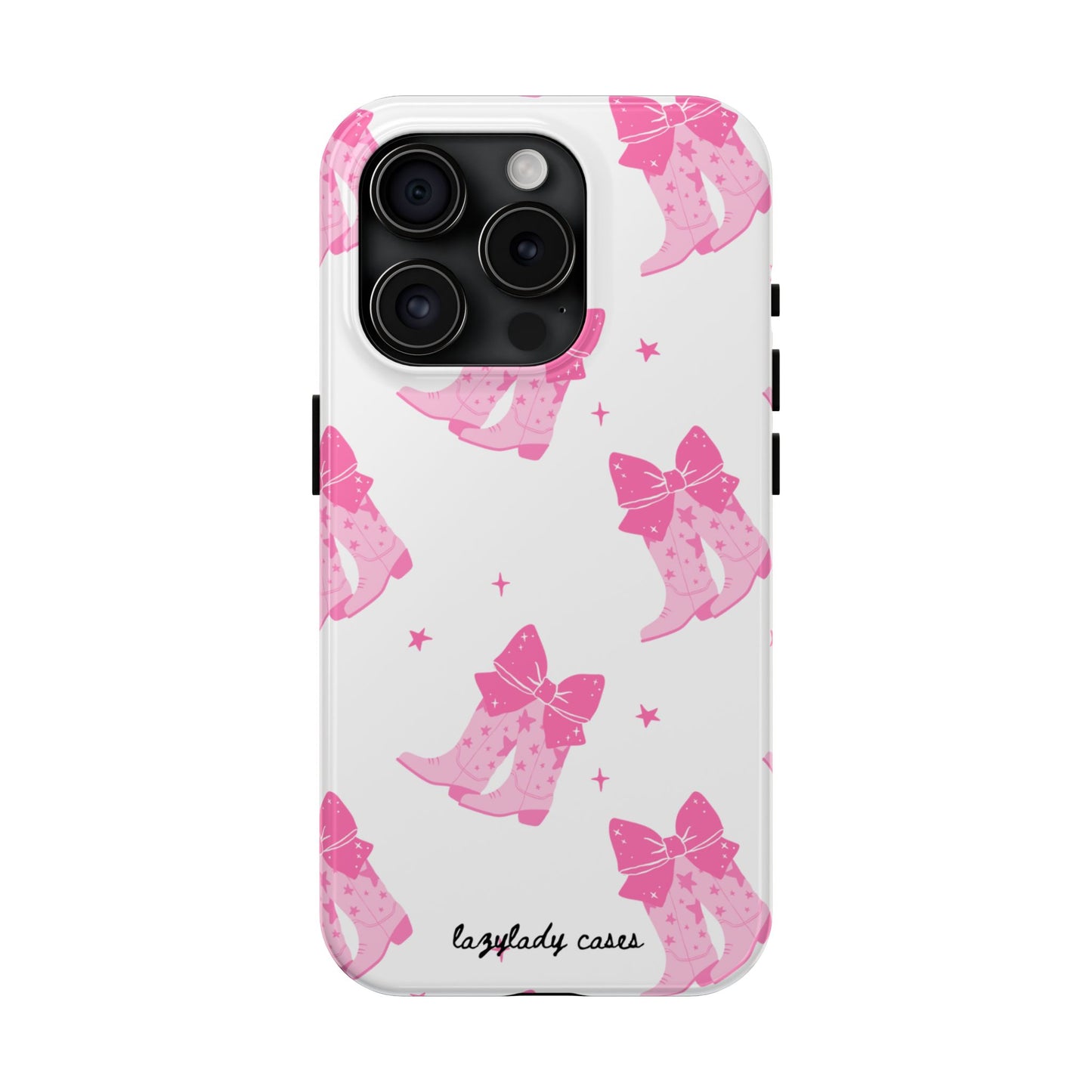 Pink Cowgirl Tough Phone Case - Trendy Protection with Bow Design