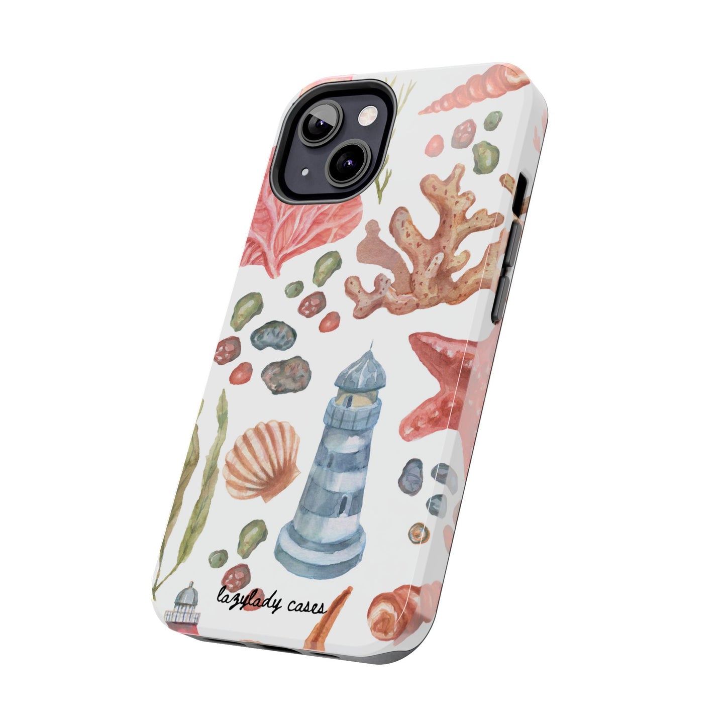 Coastal Art Tough Phone Cases - Stylish Beach Vibes with Lighthouse Design