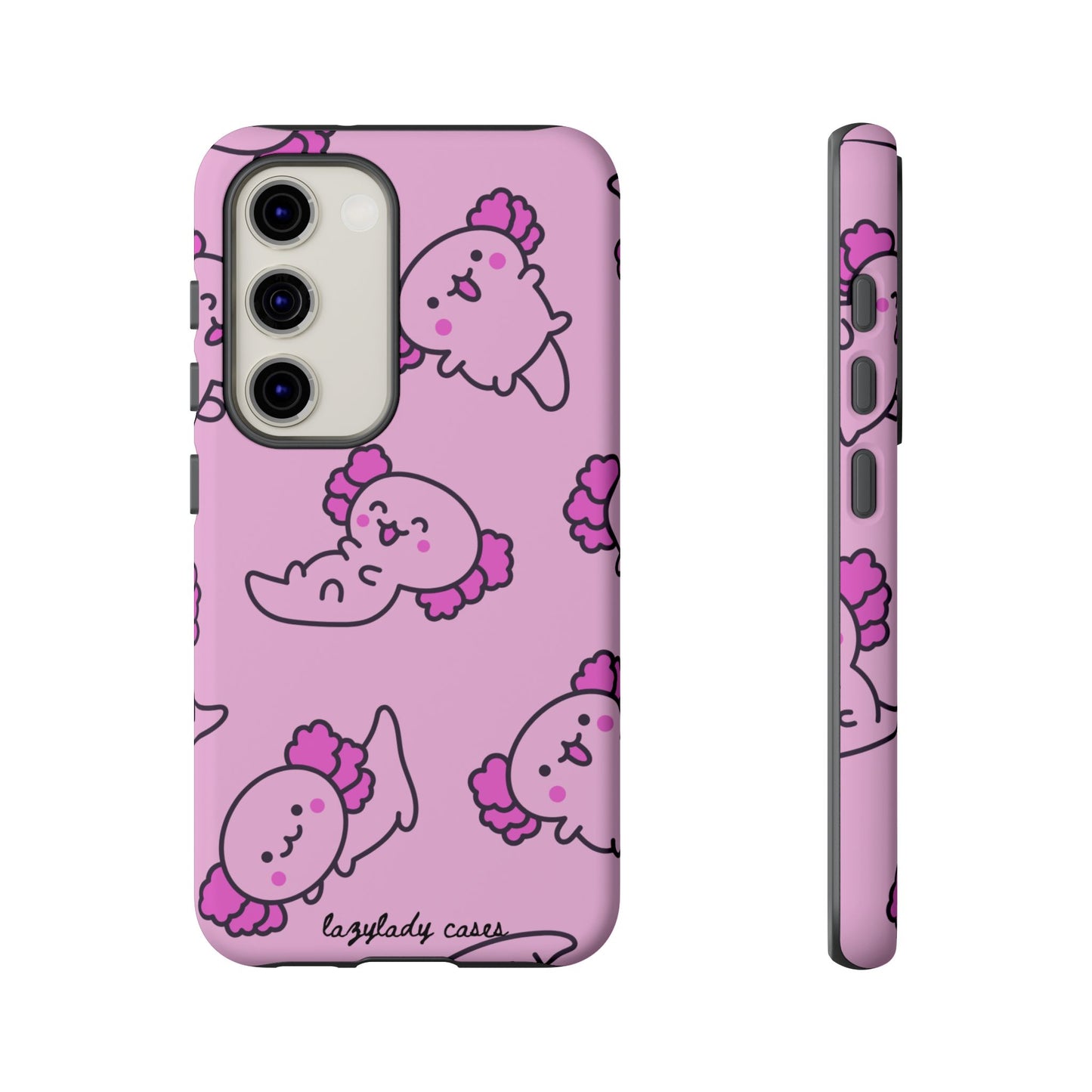 Cute Cartoon Axo Phone Case with Pink Sea Creatures Design