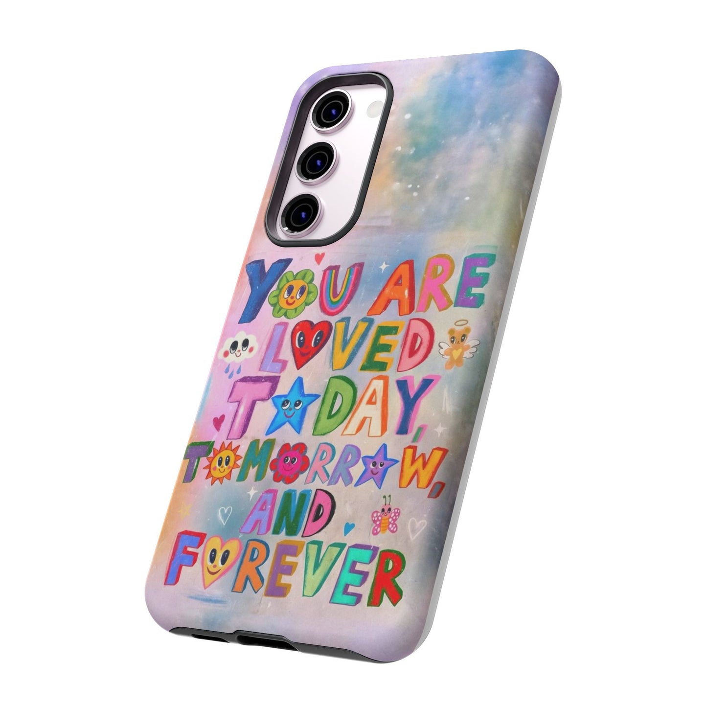 Colorful Phone Case with Positive Affirmations, Inspirational Phone Shell, Cute Gift for Teens, Motivational Tech Accessory, I Love You Case