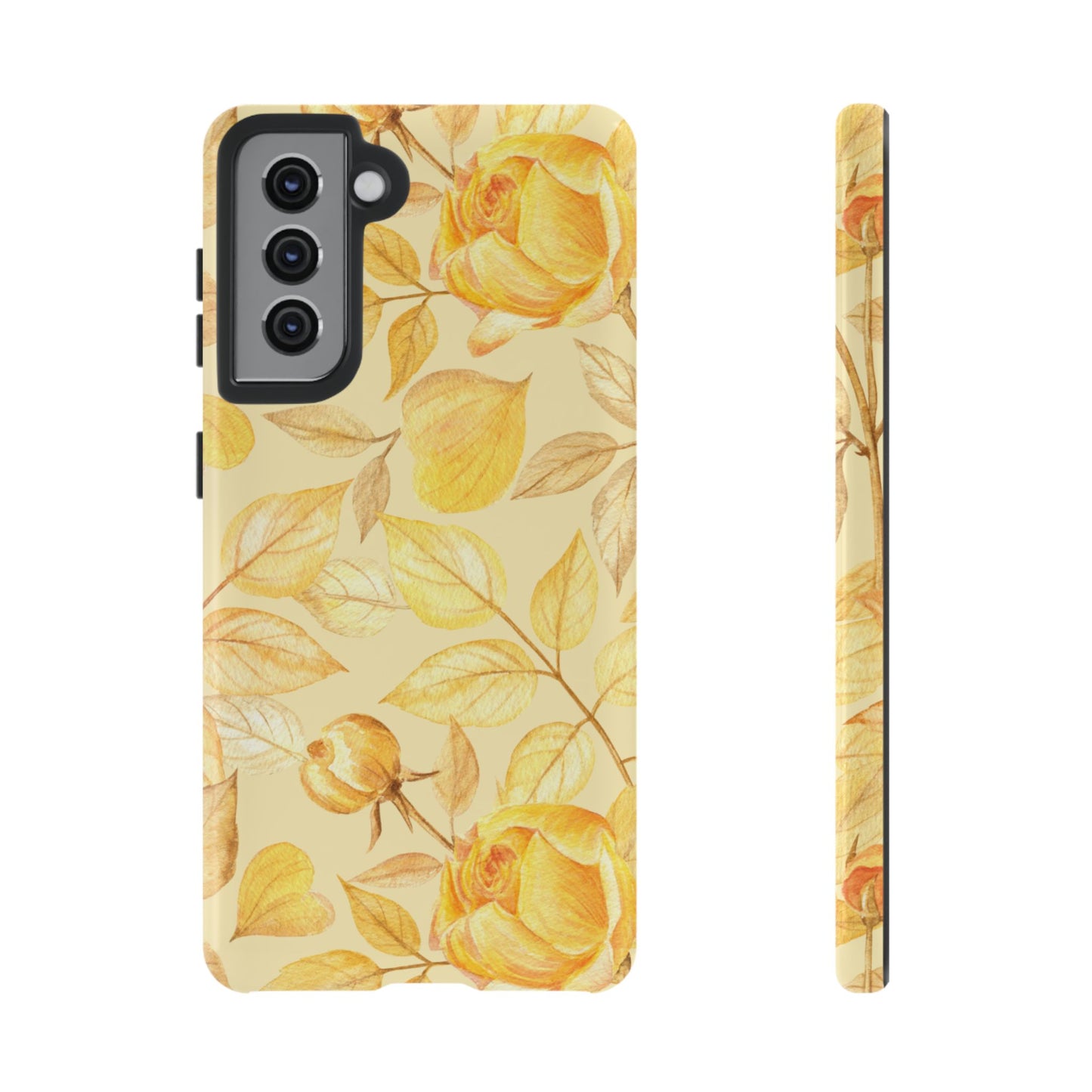 Yellow Dusk Tough Phone Case - Yellow Rose Design