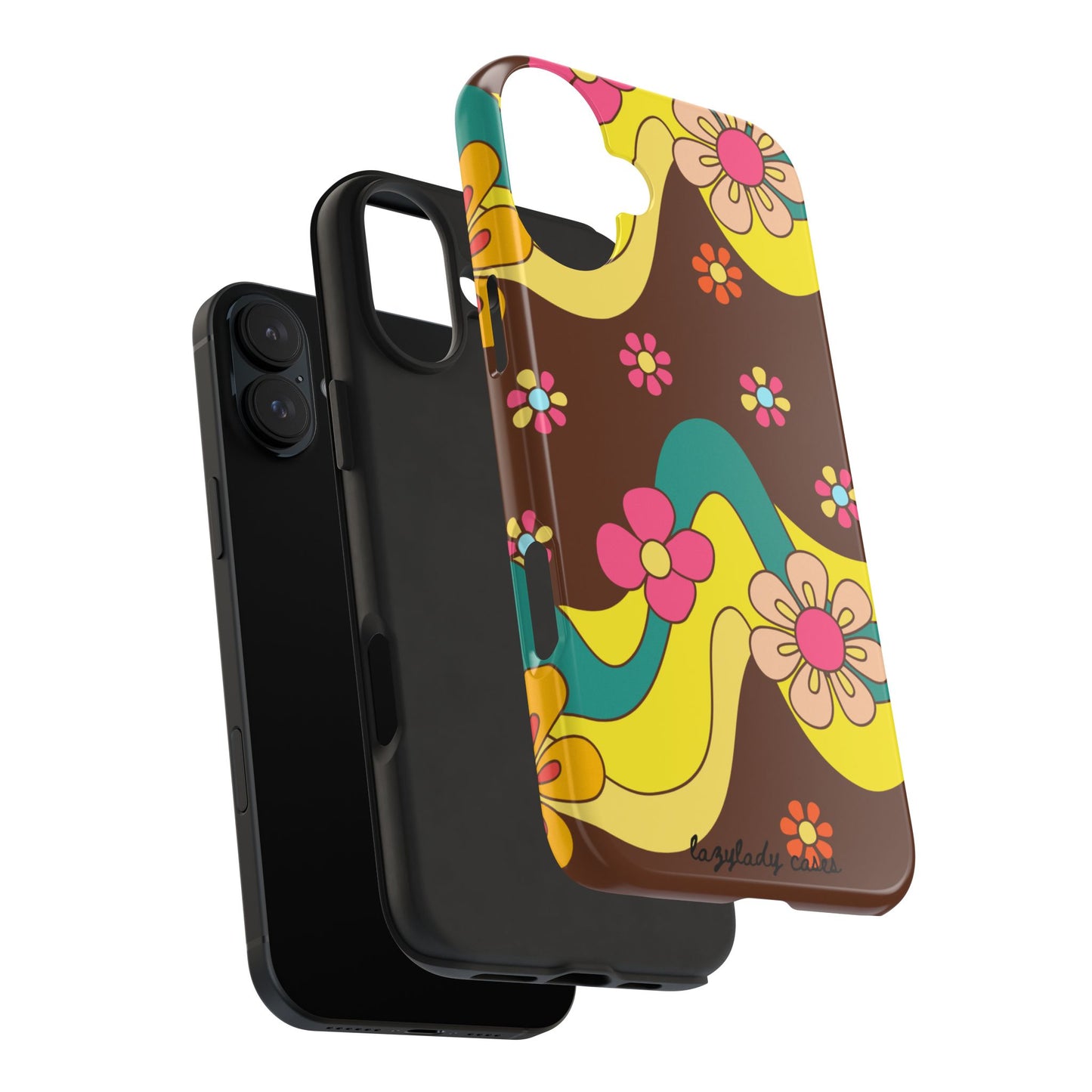 Retro Floral Tough Phone Case – Stylish and Durable Design
