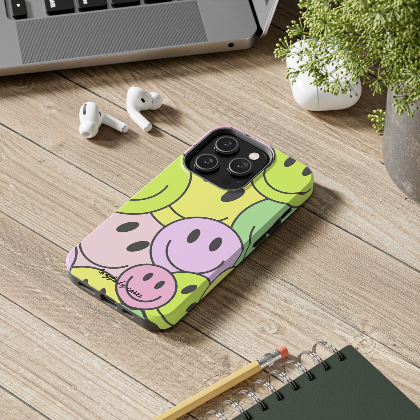 Colorful Smiley Face Tough Phone Case - Fun, Durable Protection for All Ages